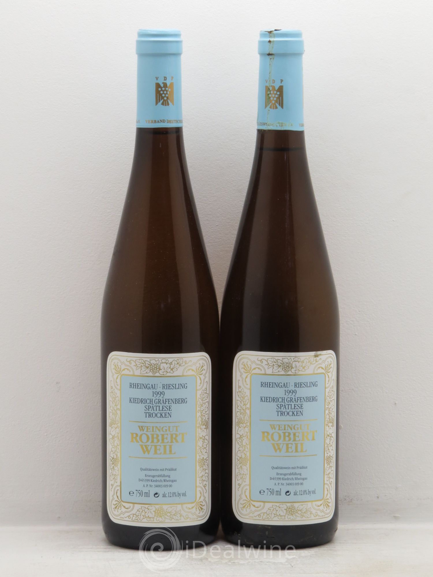 Riesling Kiedrich Grafensberg Spatlese Trocken Robert Weil 1999 - Lotto di 2 bottiglie - 0