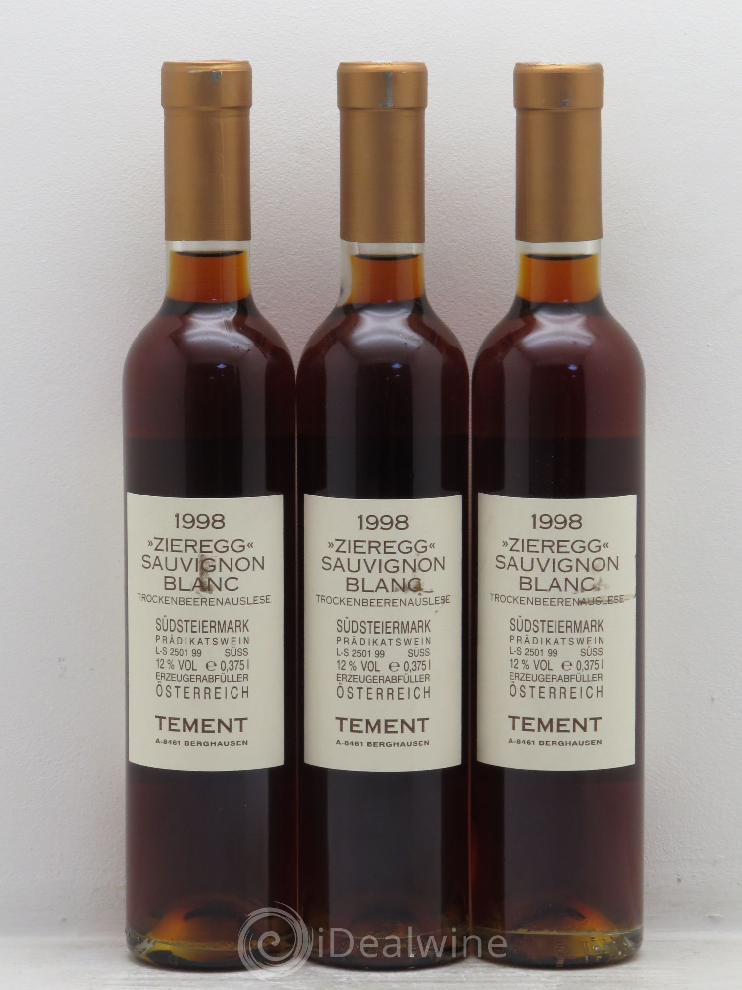 Autriche Trockenbeerenauslese 1998 - Posten von 3 Demi-Flaschen - 1