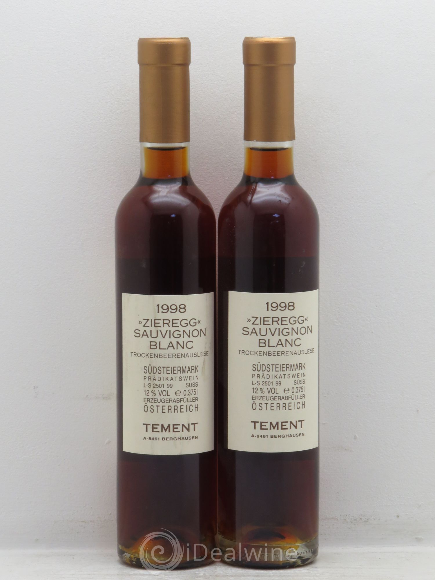 Autriche Trockenbeerenauslese 1998 - Posten von 2 Demi-Flaschen - 1