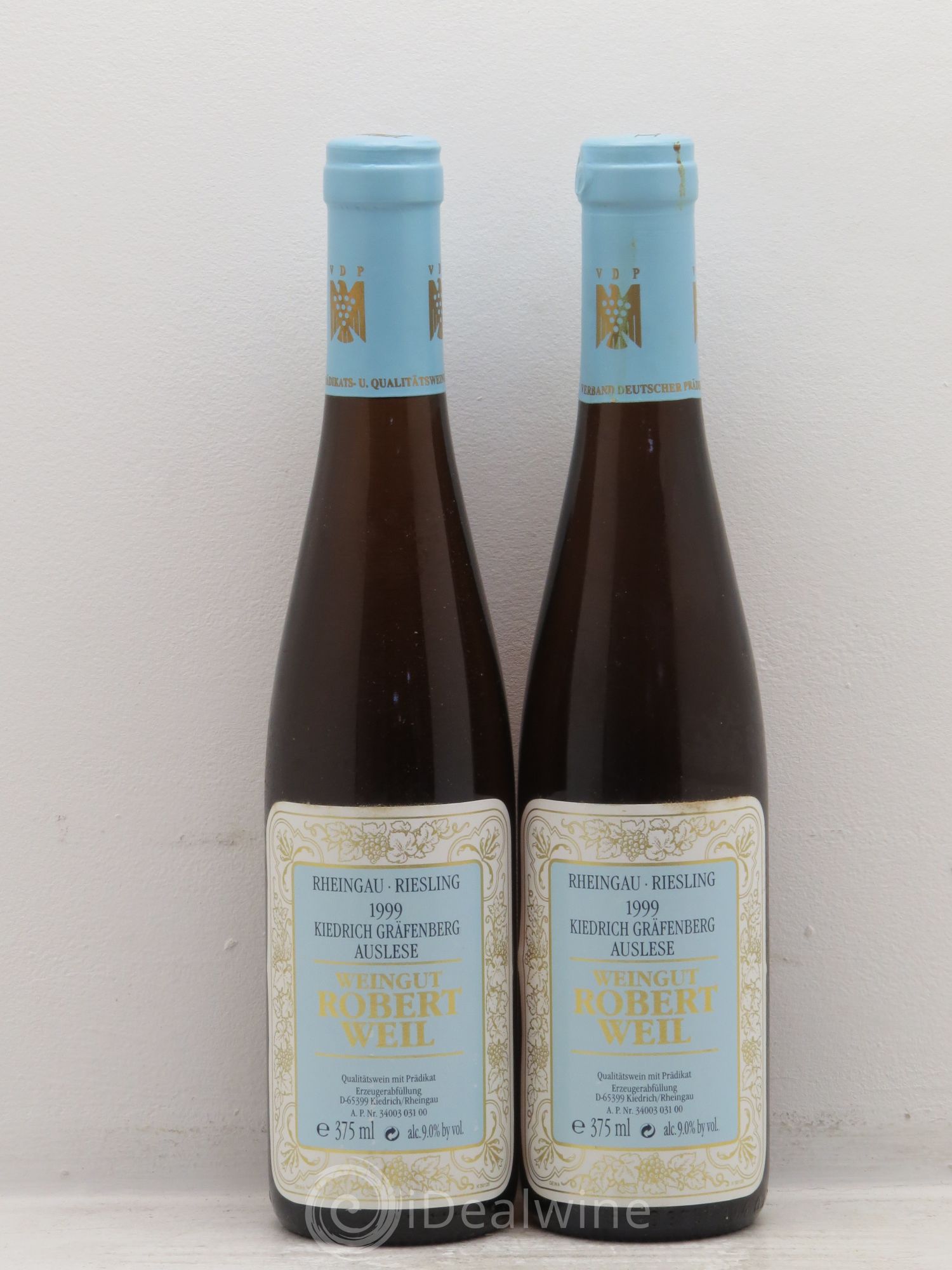 Riesling Kiedrich Grafensberg Auslese Robert Weil 1999 - Posten von 2 Demi-Flaschen - 0