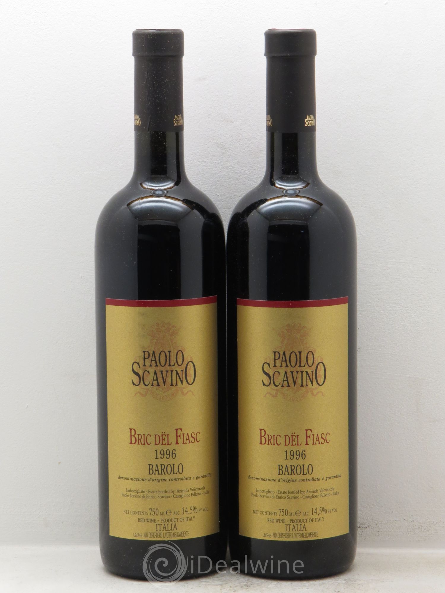 Barolo DOCG Bric del Fiasc Paolo Scavino 1996 - Lot de 2 bouteilles - 0