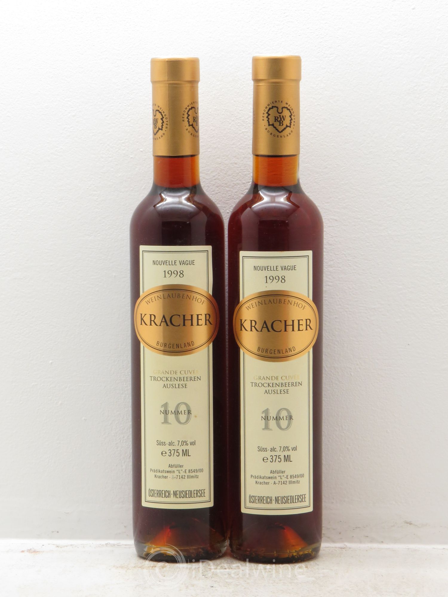 Autriche N°10 Grande Cuvée TBA Nouvelle Vague Alois Kracher 1998 - Posten von 2 Demi-Flaschen - 0