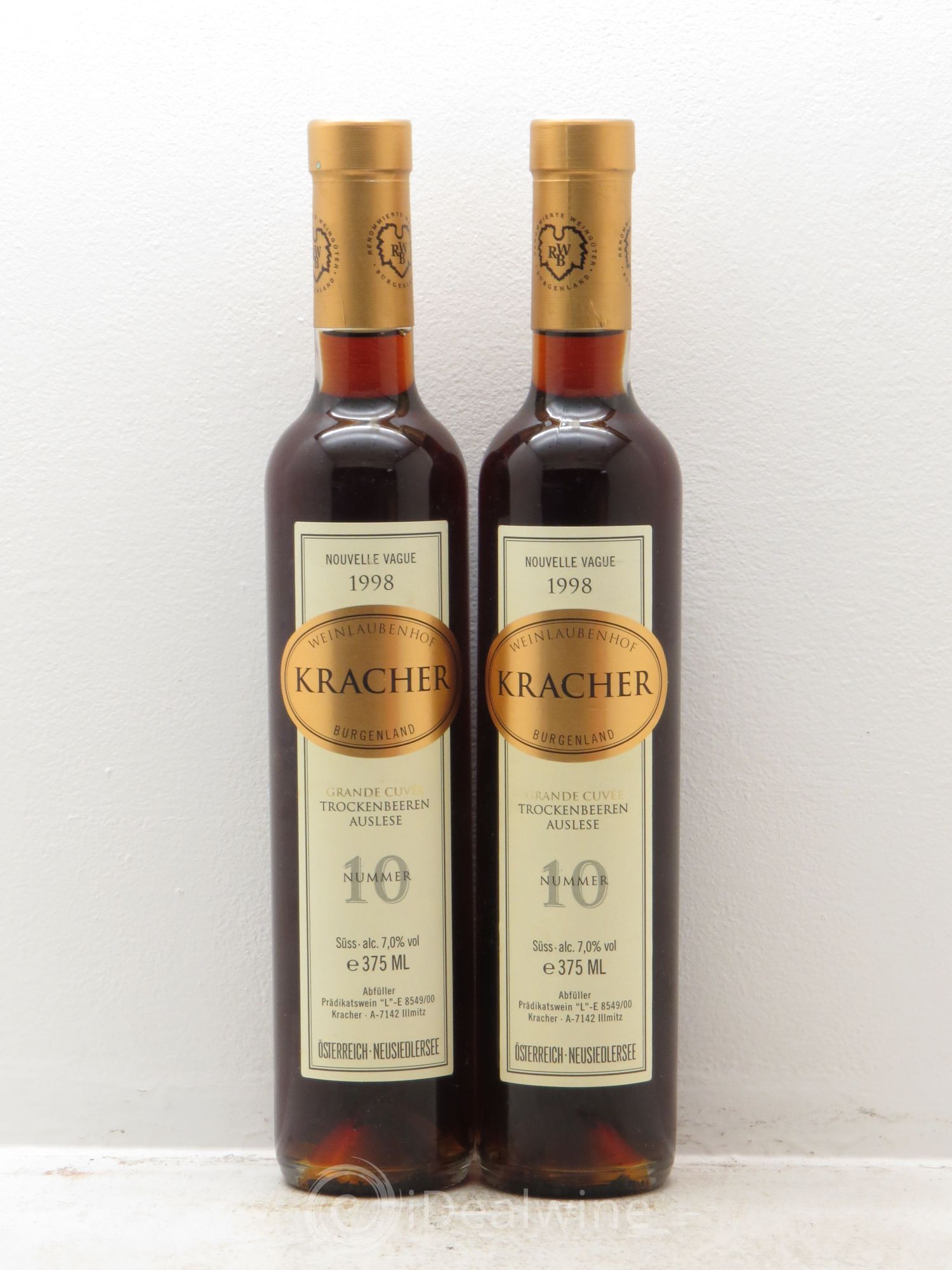 Autriche N°10 Grande Cuvée TBA Nouvelle Vague Alois Kracher 1998 - Posten von 2 Demi-Flaschen - 0