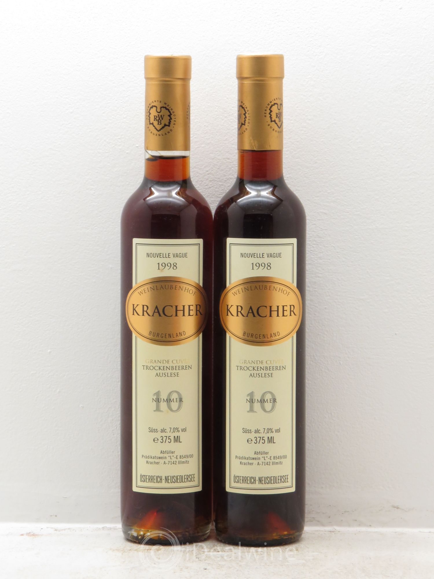 Autriche N°10 Grande Cuvée TBA Nouvelle Vague Alois Kracher 1998 - Posten von 2 Demi-Flaschen - 0