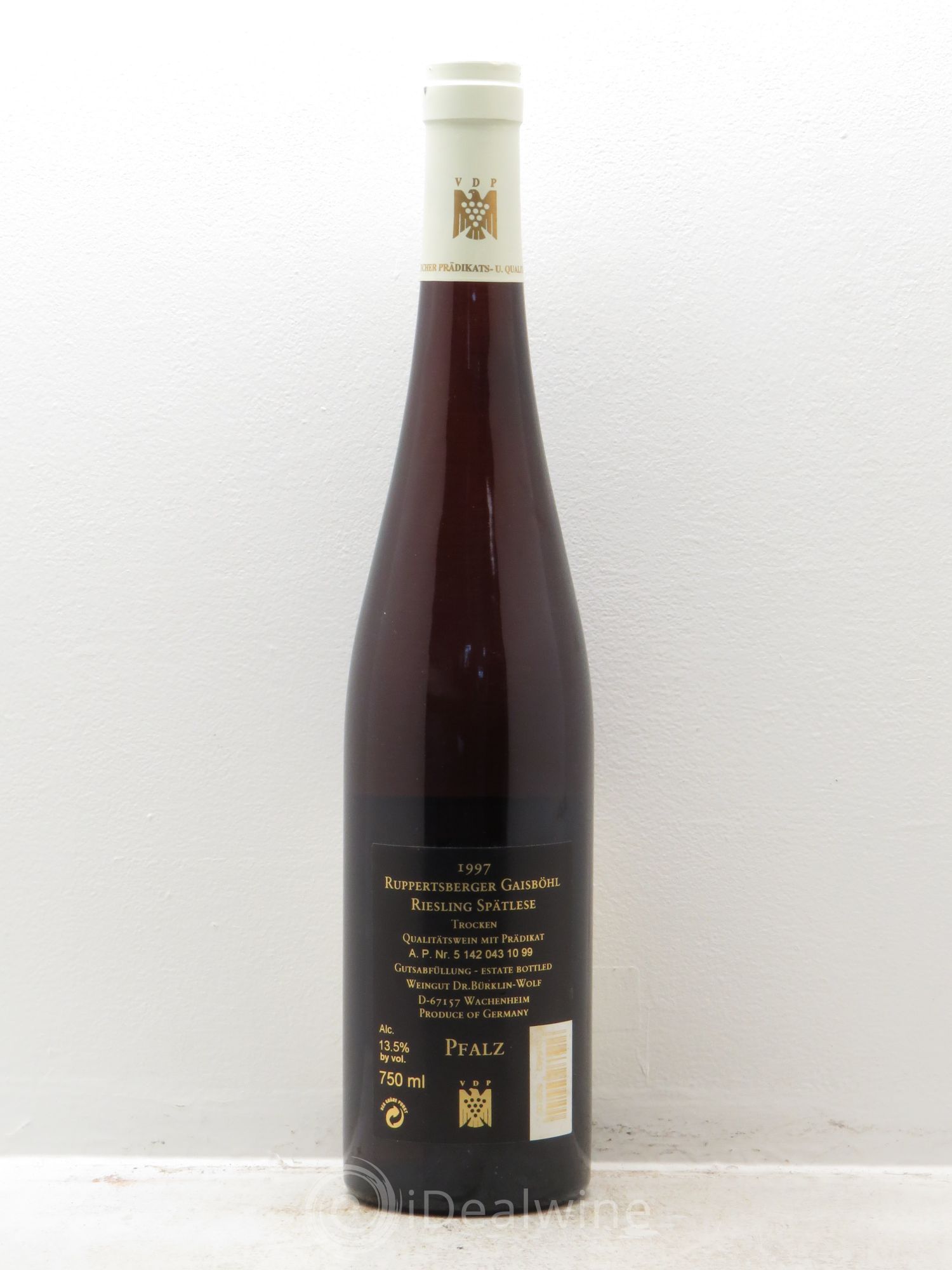Riesling Gaisbhôl Ruppertsberg Granc Cru Spatlese Burklin Wolf Blanc 1997 - Posten von 1 Flasche - 1