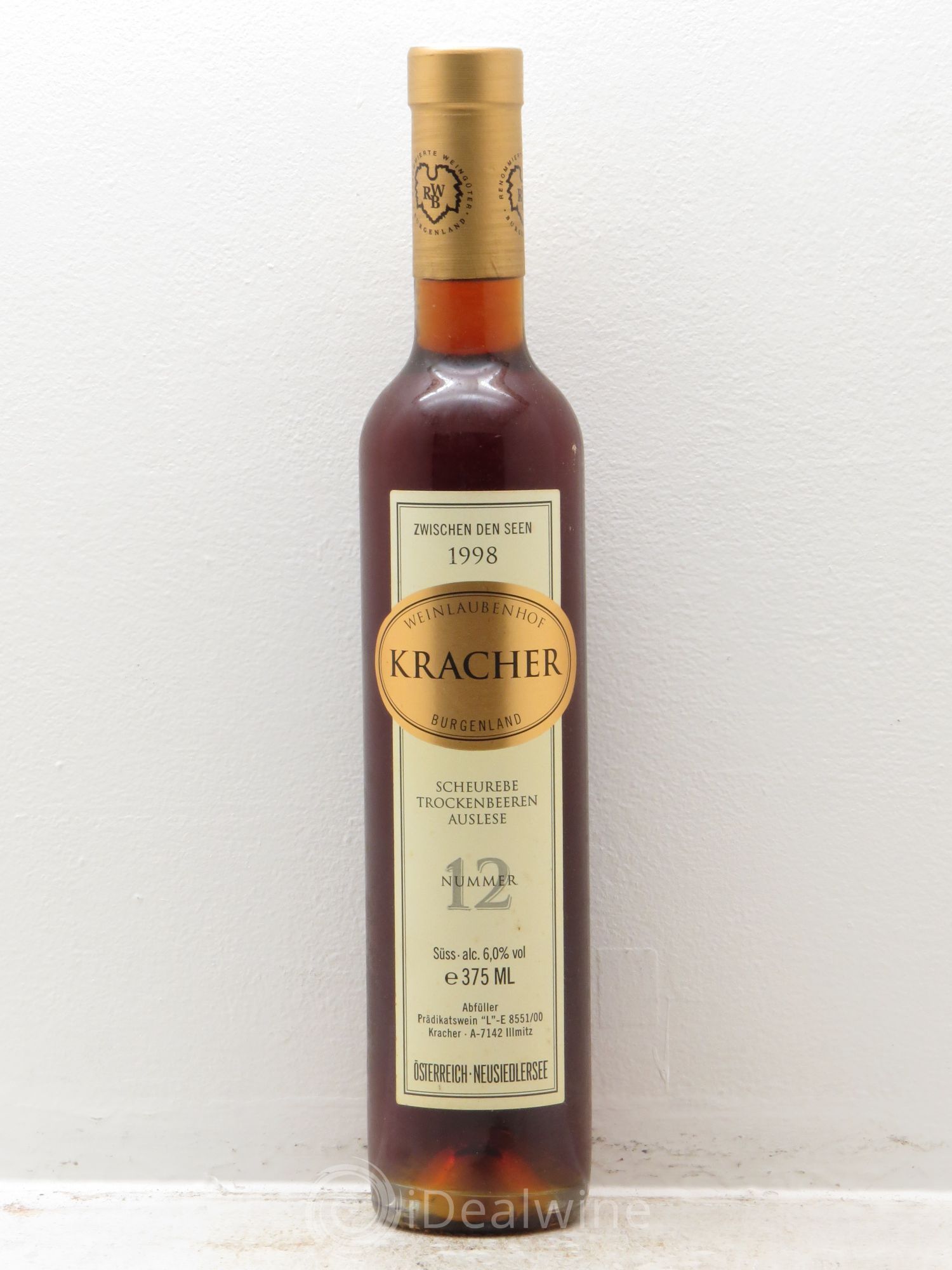 Autriche N°12 Scheurebe TBA Zwischen den Seen Alois Kracher 1998 - Posten von 1 Demi-Flasche - 0