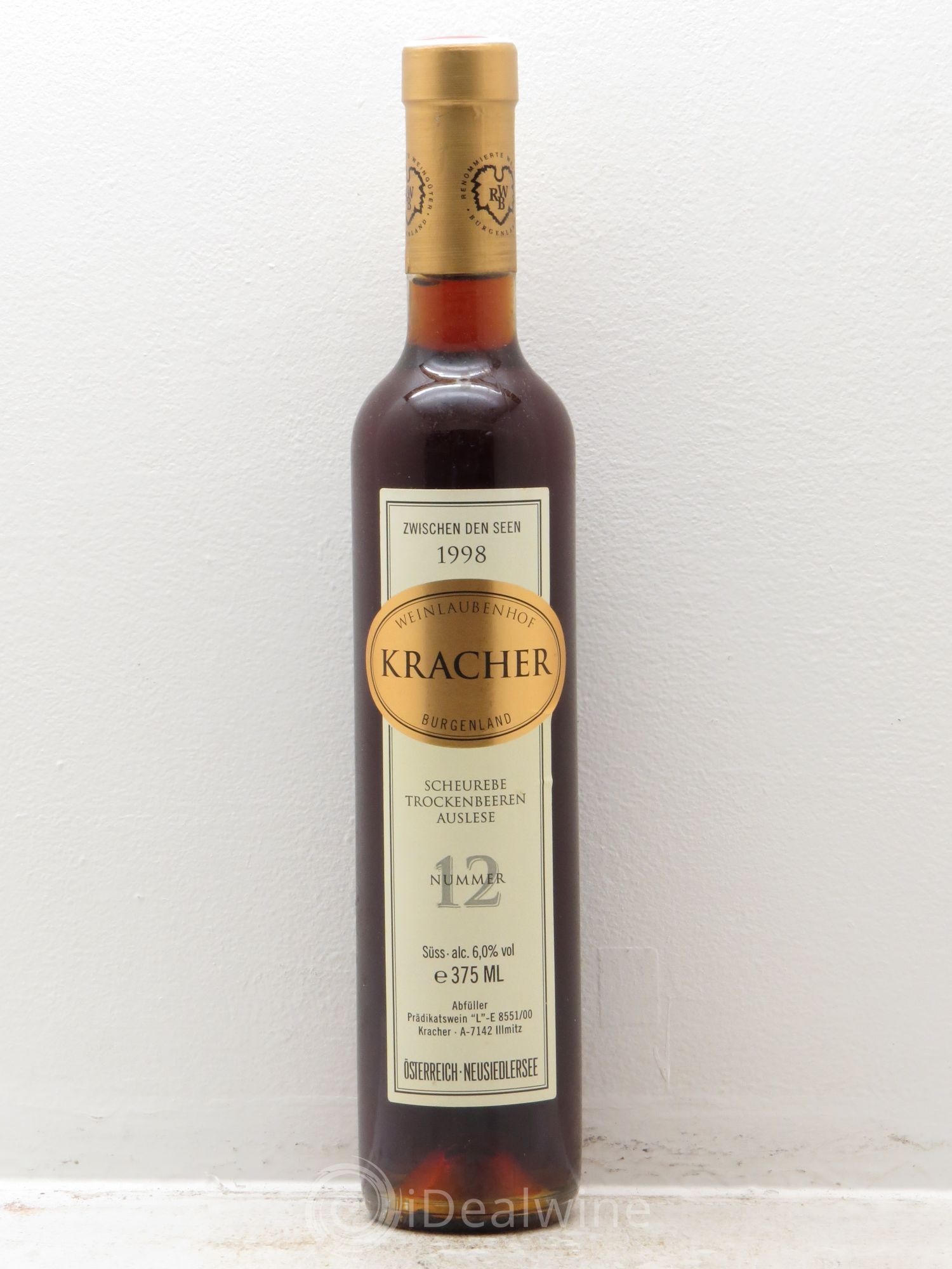 Autriche N°12 Scheurebe TBA Zwischen den Seen Alois Kracher 1998 - Posten von 1 Demi-Flasche - 0