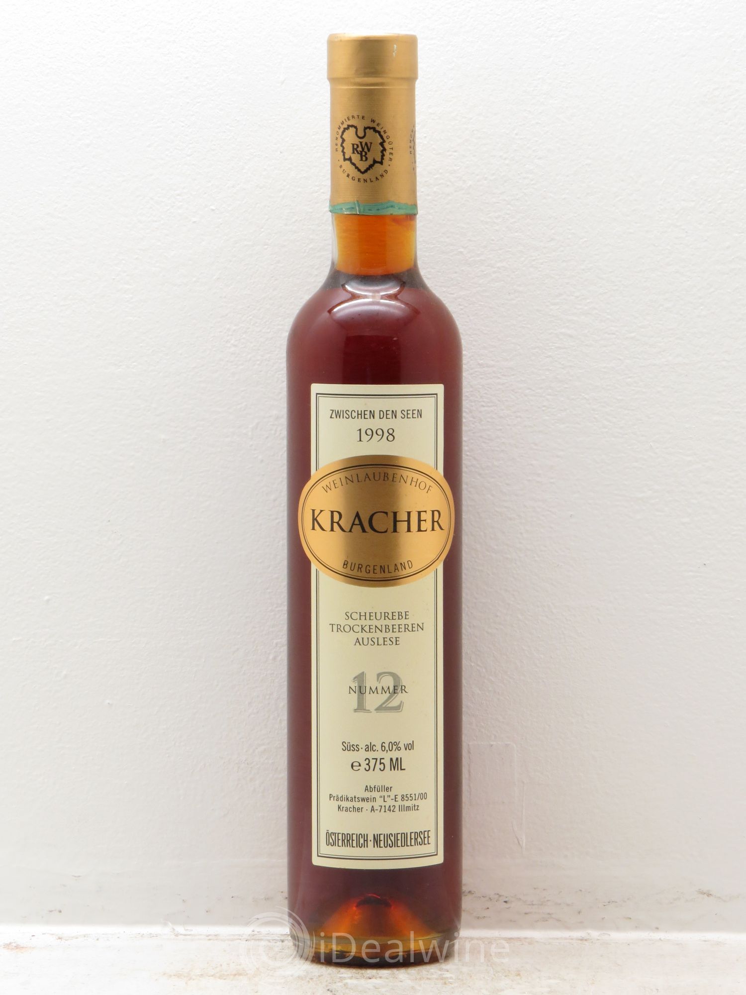 Autriche N°12 Scheurebe TBA Zwischen den Seen Alois Kracher 1998 - Posten von 1 Demi-Flasche - 0