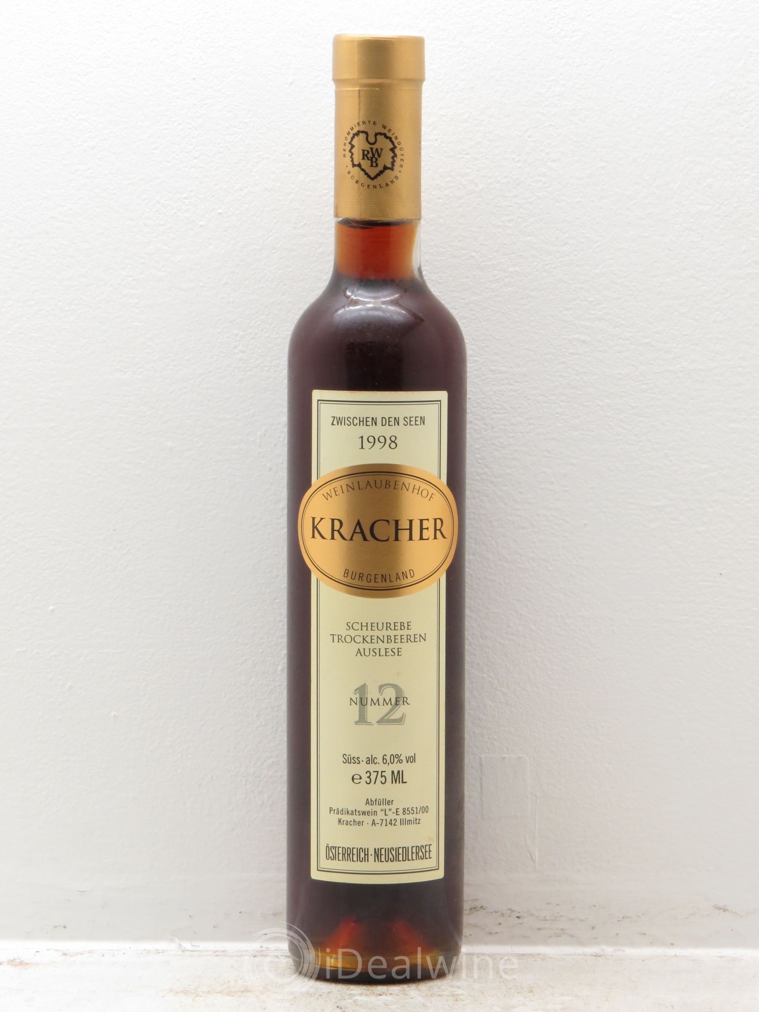 Autriche N°12 Scheurebe TBA Zwischen den Seen Alois Kracher 1998 - Posten von 1 Demi-Flasche - 0