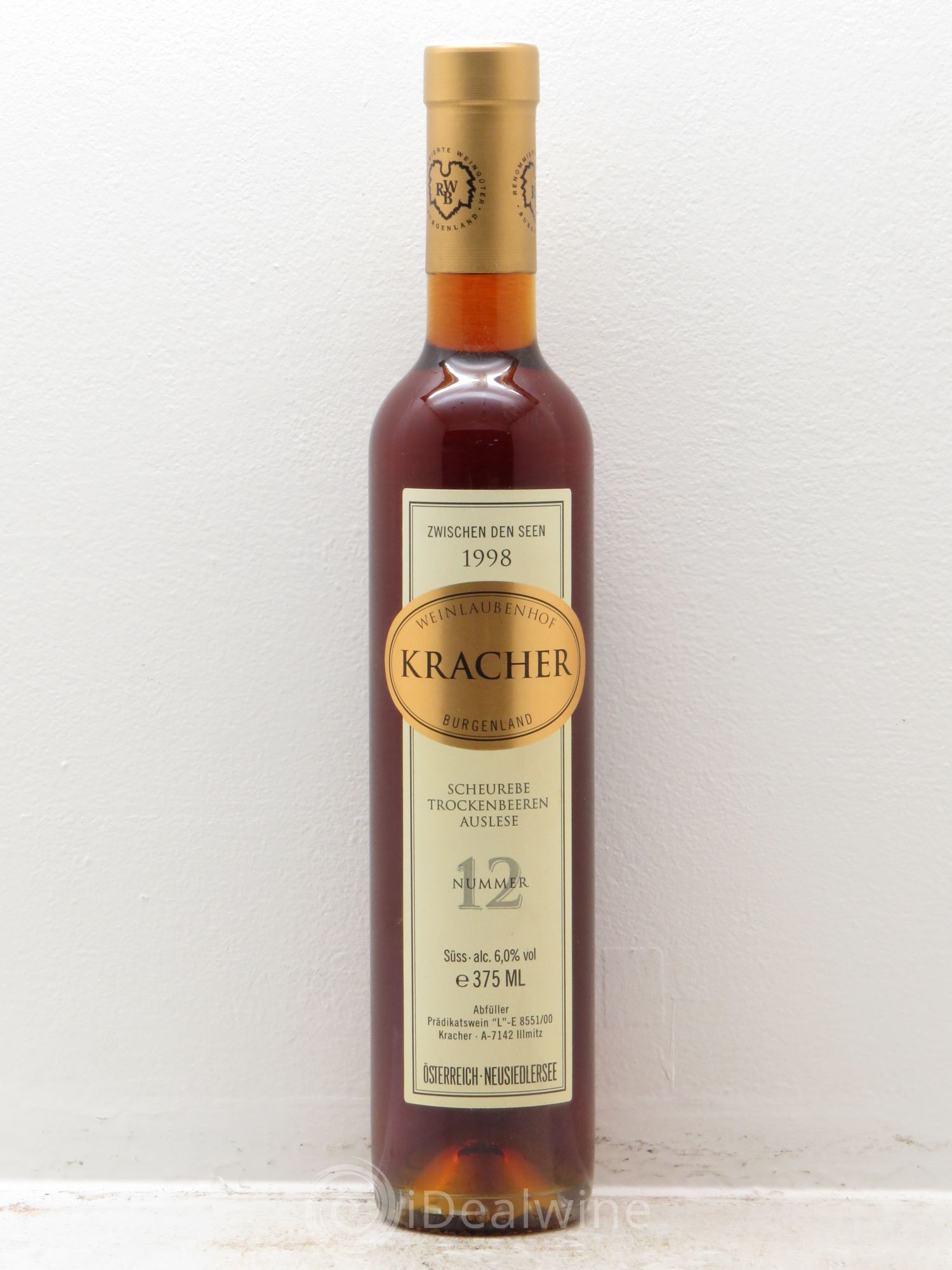 Autriche N°12 Scheurebe TBA Zwischen den Seen Alois Kracher 1998 - Posten von 1 Demi-Flasche - 0