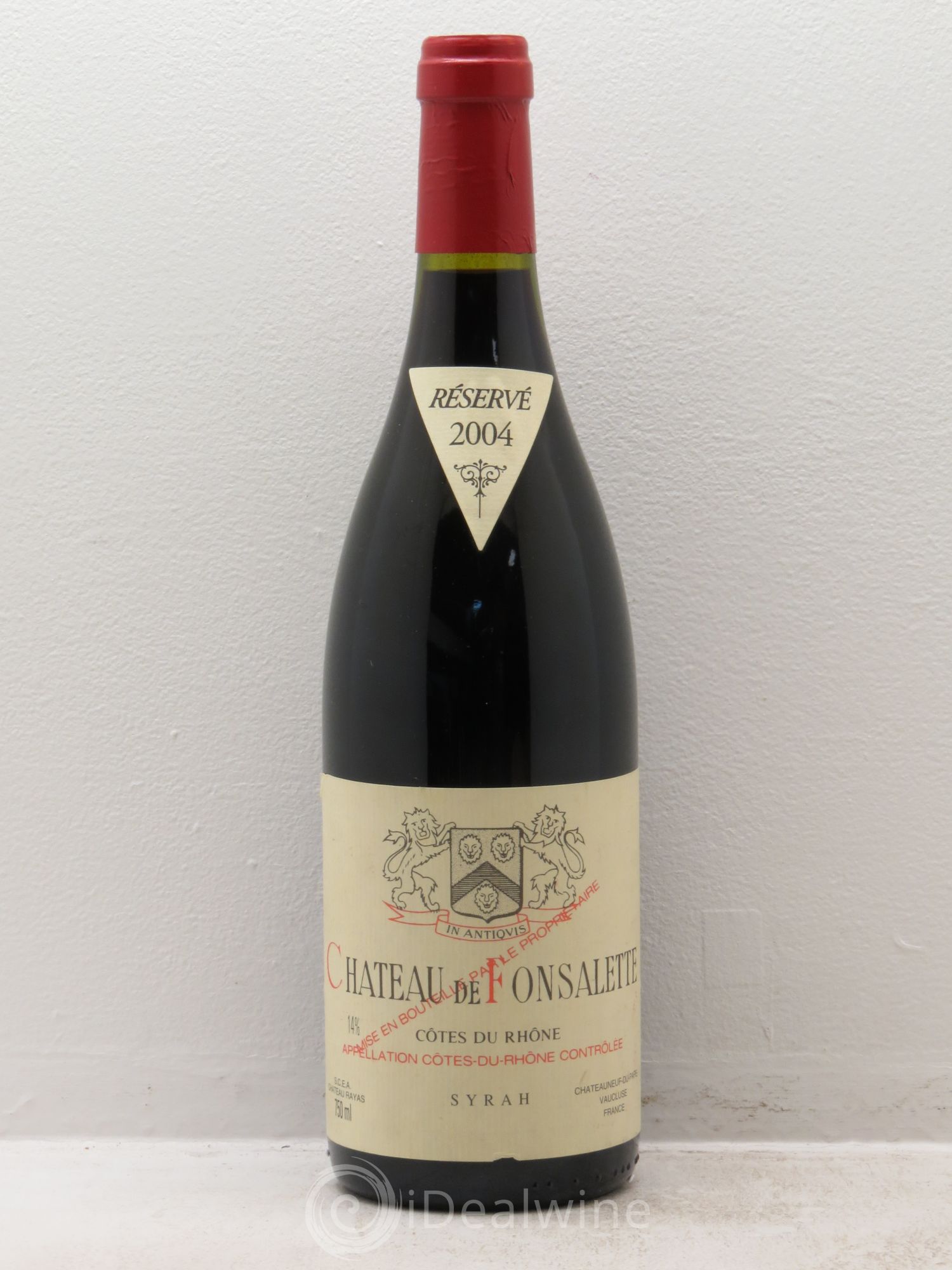 Côtes-du-Rhône Cuvée Syrah Château de Fonsalette 2004 - Lot de 1 bouteille - 0