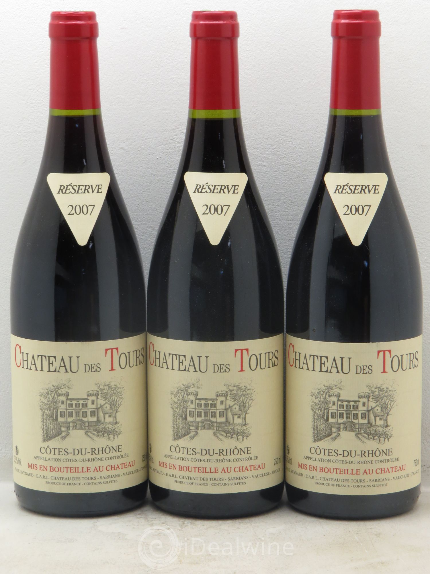 Côtes-du-Rhône Château des Tours Emmanuel Reynaud 2007 - Lot de 3 bouteilles - 0