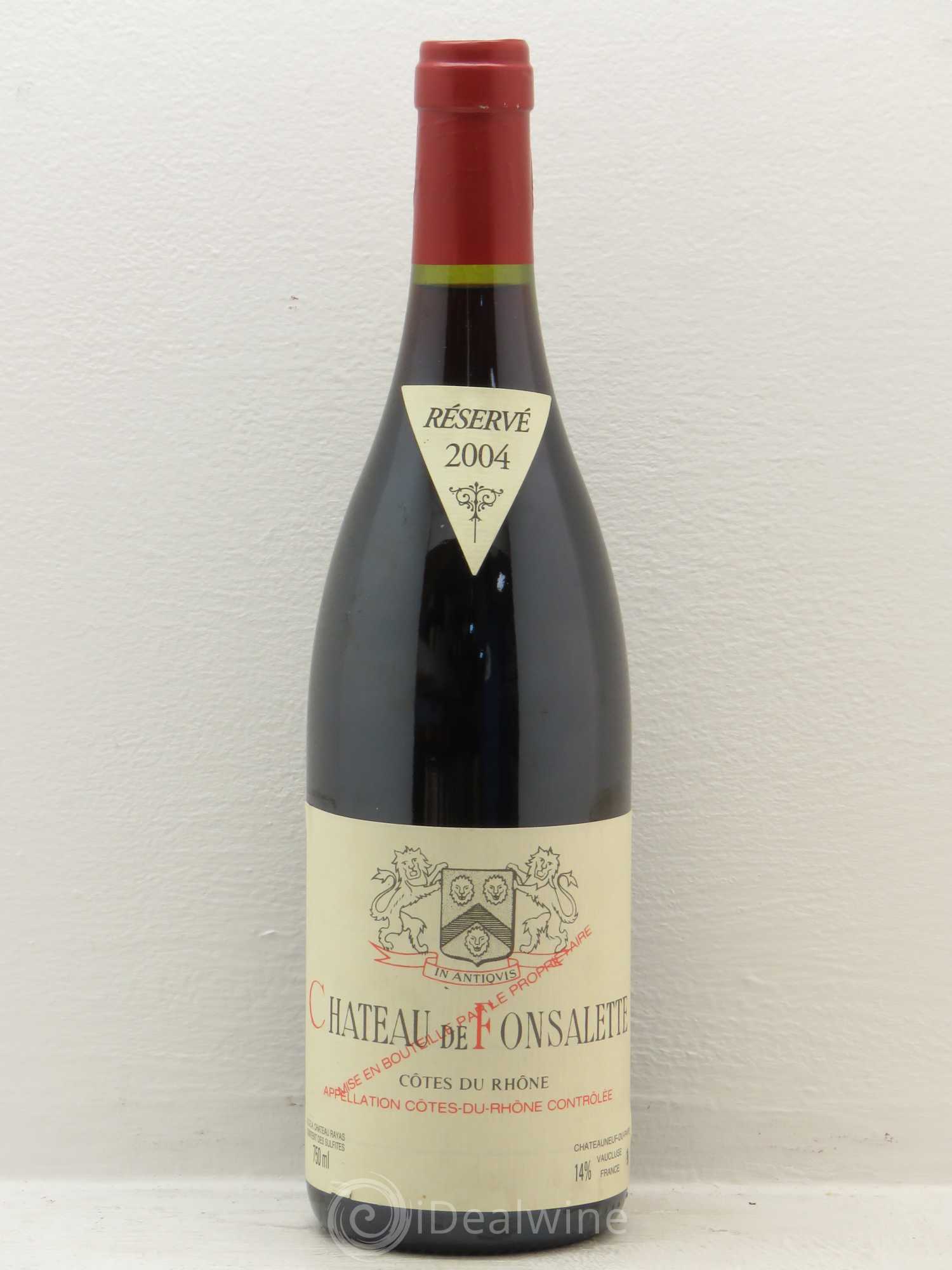 Côtes-du-Rhône Château de Fonsalette Emmanuel Reynaud 2004 - Lot de 1 bouteille - 0