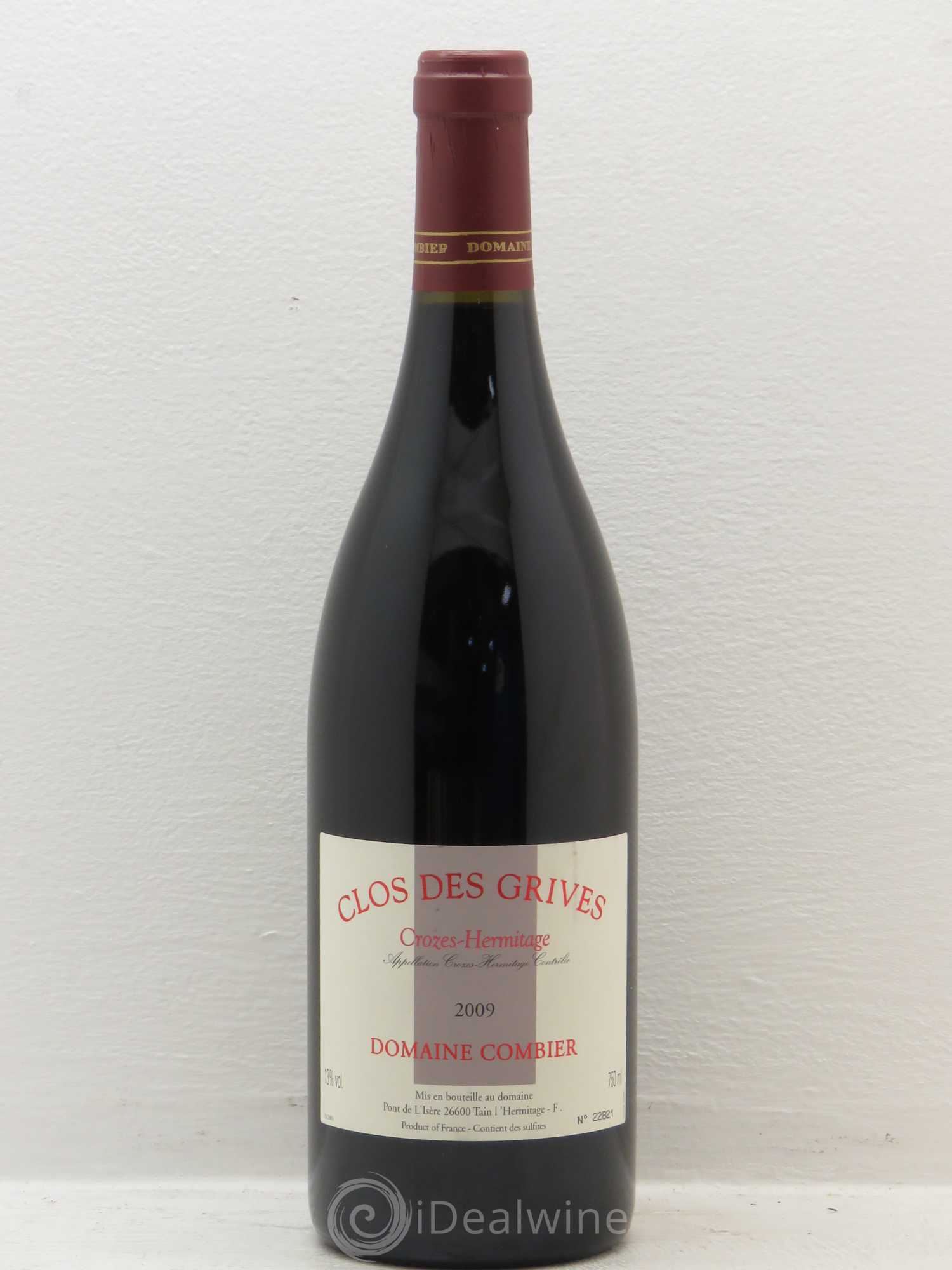 Crozes-Hermitage Clos des Grives Combier 2009 - Lot de 1 bouteille - 0