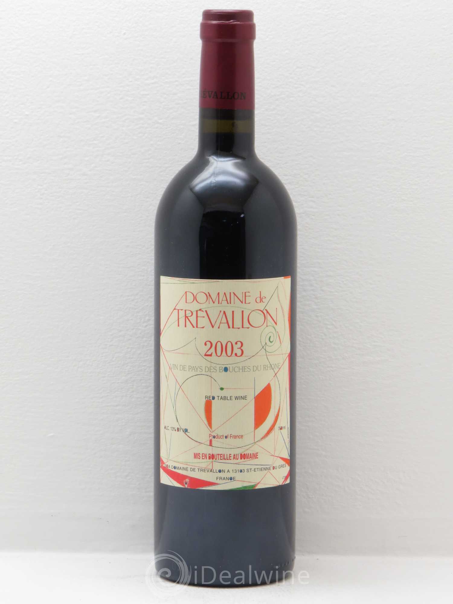 VDP Bouches du Rhône Trévallon (Domaine de) Eloi Dürrbach 2003 - Lot de 1 bouteille - 0