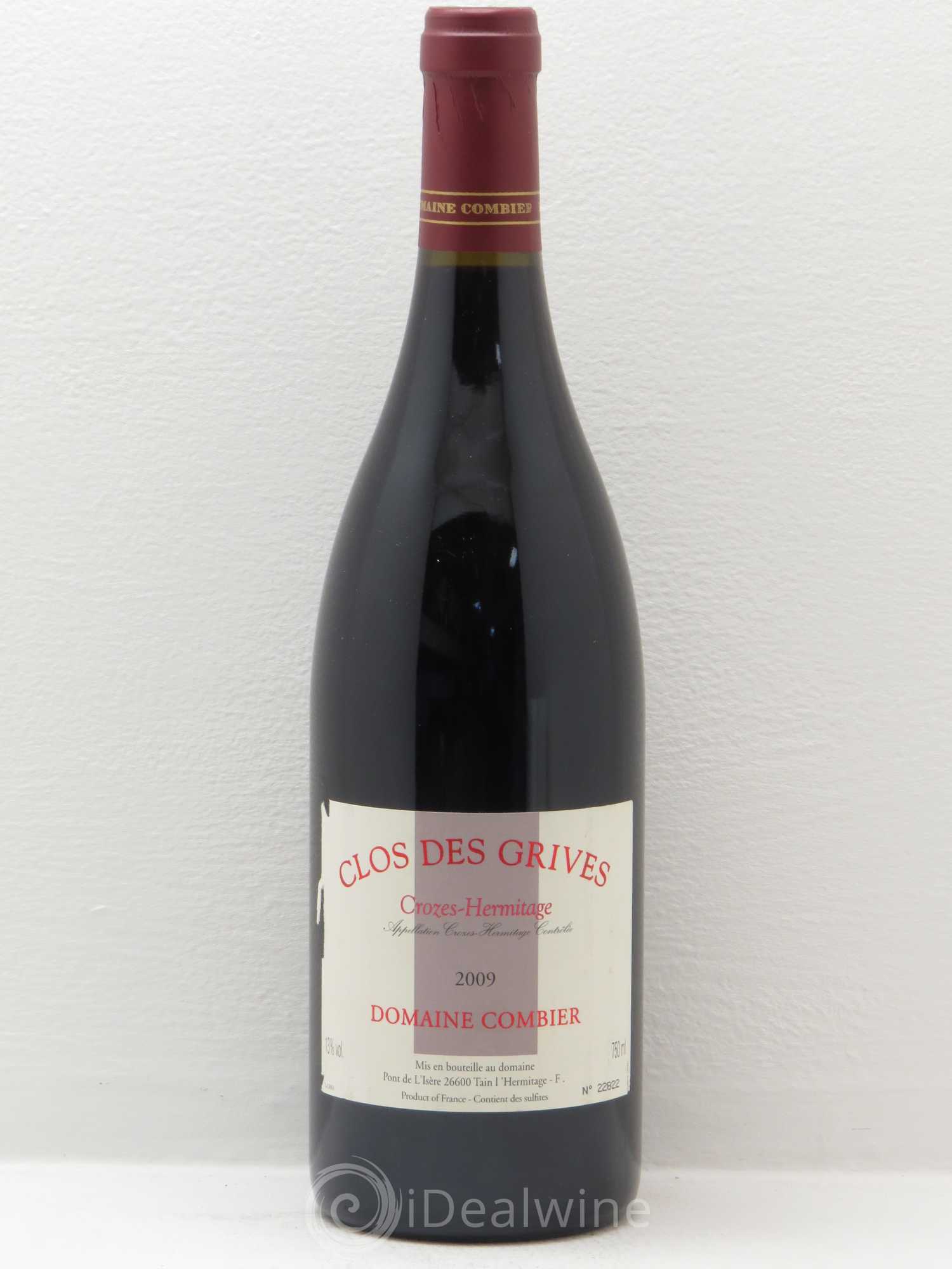 Crozes-Hermitage Clos des Grives Combier 2009 - Lot de 1 bouteille - 0