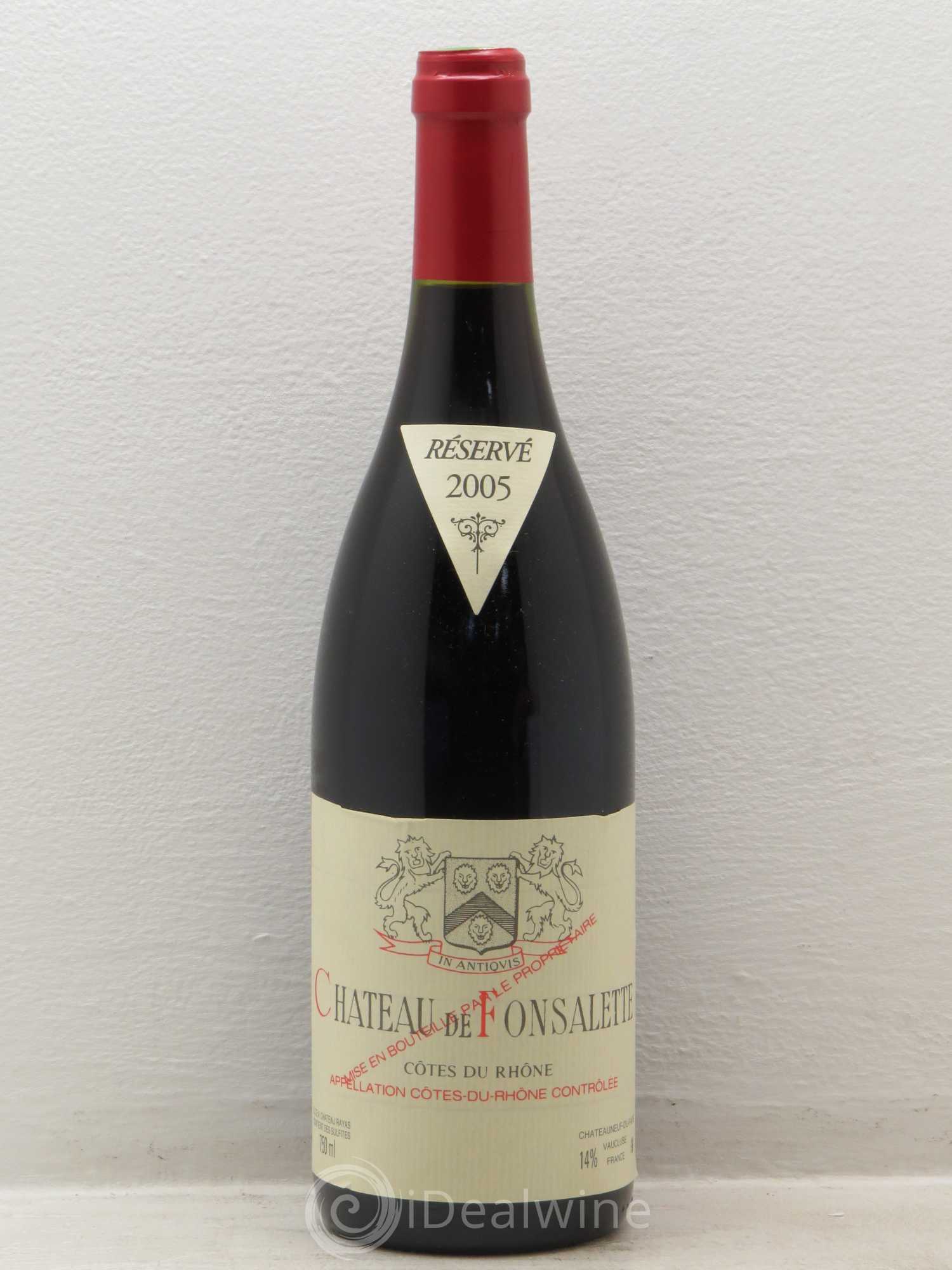Côtes-du-Rhône Château de Fonsalette Emmanuel Reynaud 2005 - Lot de 1 bouteille - 0