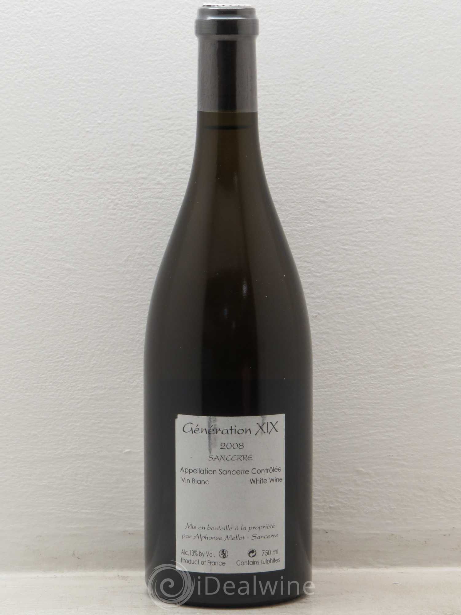 Sancerre Génération XIX Alphonse Mellot (sans prix de réserve) 2008 - Lot de 1 bouteille - 1