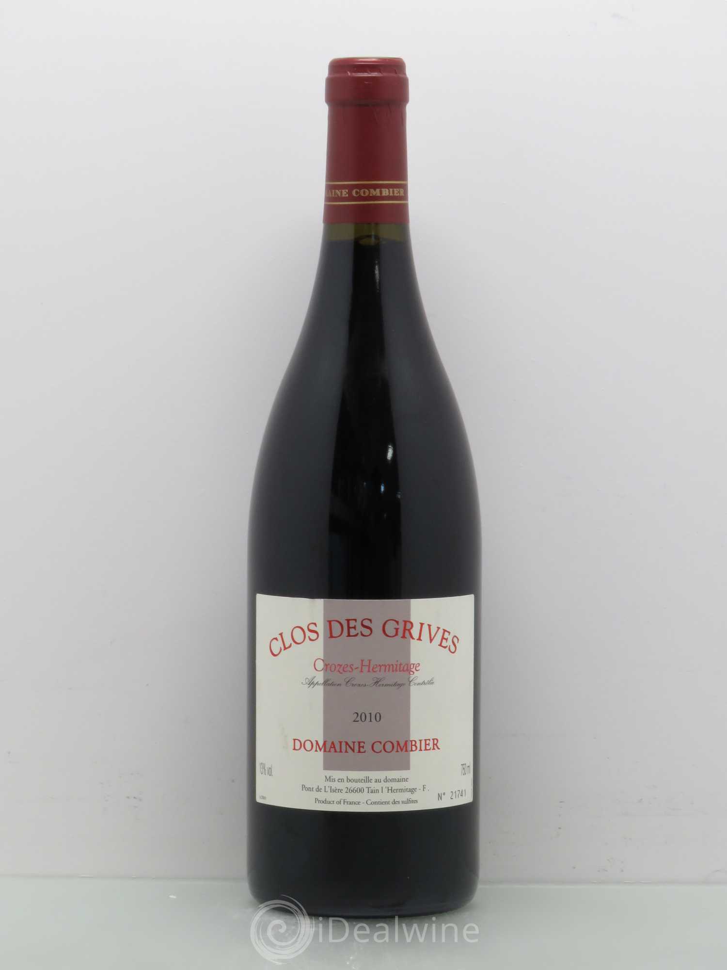 Crozes-Hermitage Clos des Grives Combier 2010 - Lot de 1 bouteille - 0