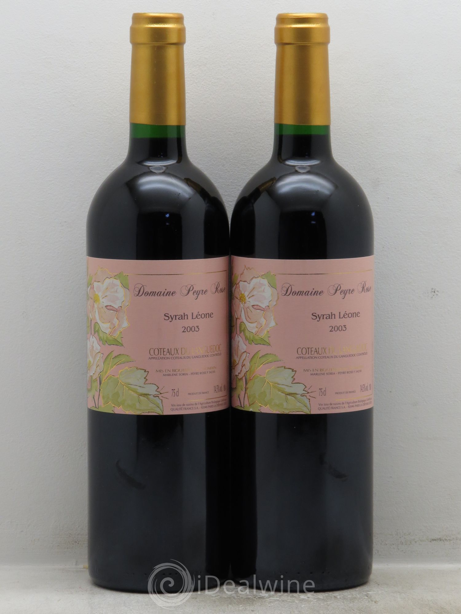 Coteaux du Languedoc Domaine Peyre Rose Belle Léone (anciennement Syrah Léone) Marlène Soria 2003 - Lot de 2 bouteilles - 0