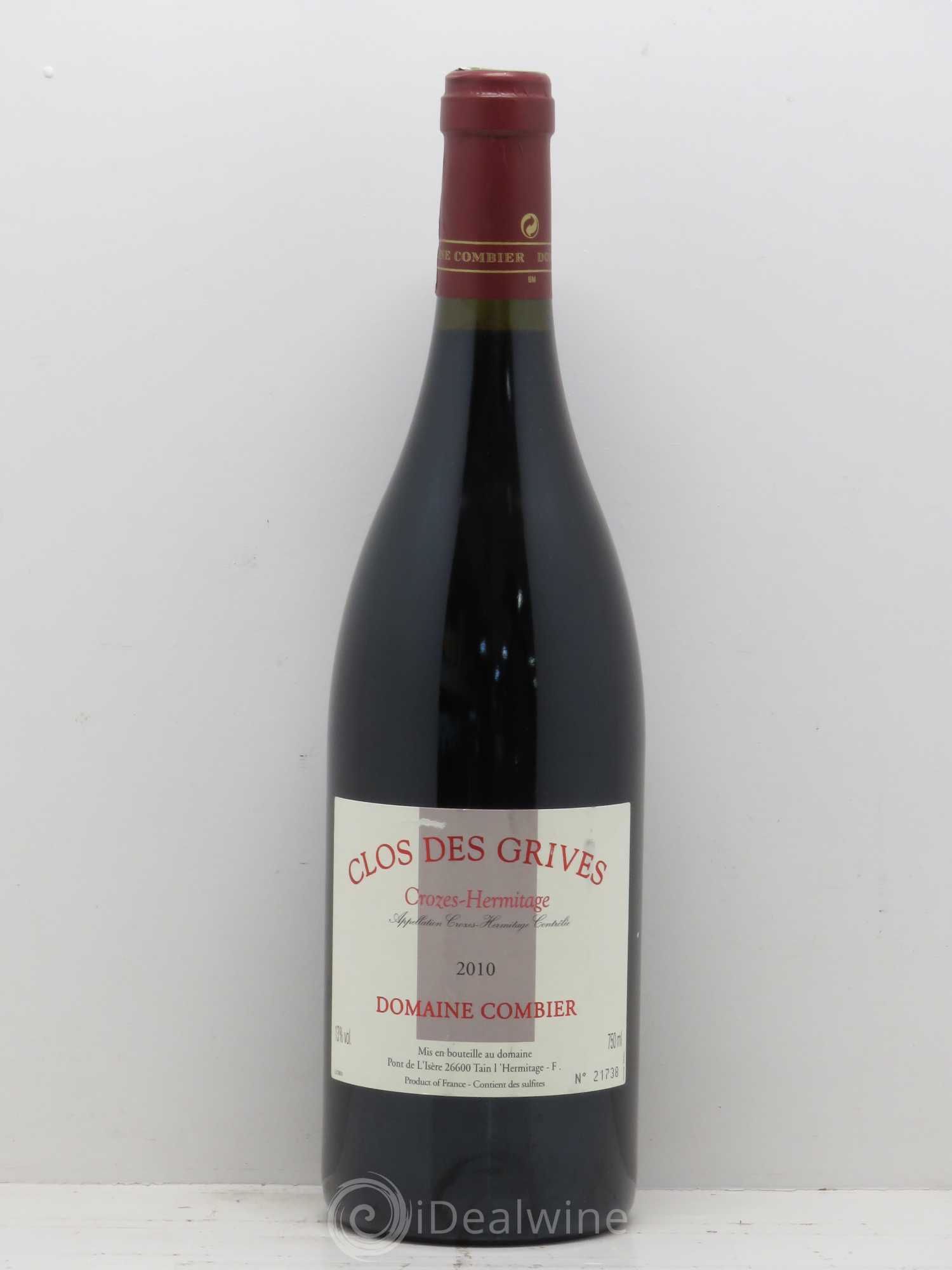 Crozes-Hermitage Clos des Grives Combier 2010 - Lot de 1 bouteille - 0