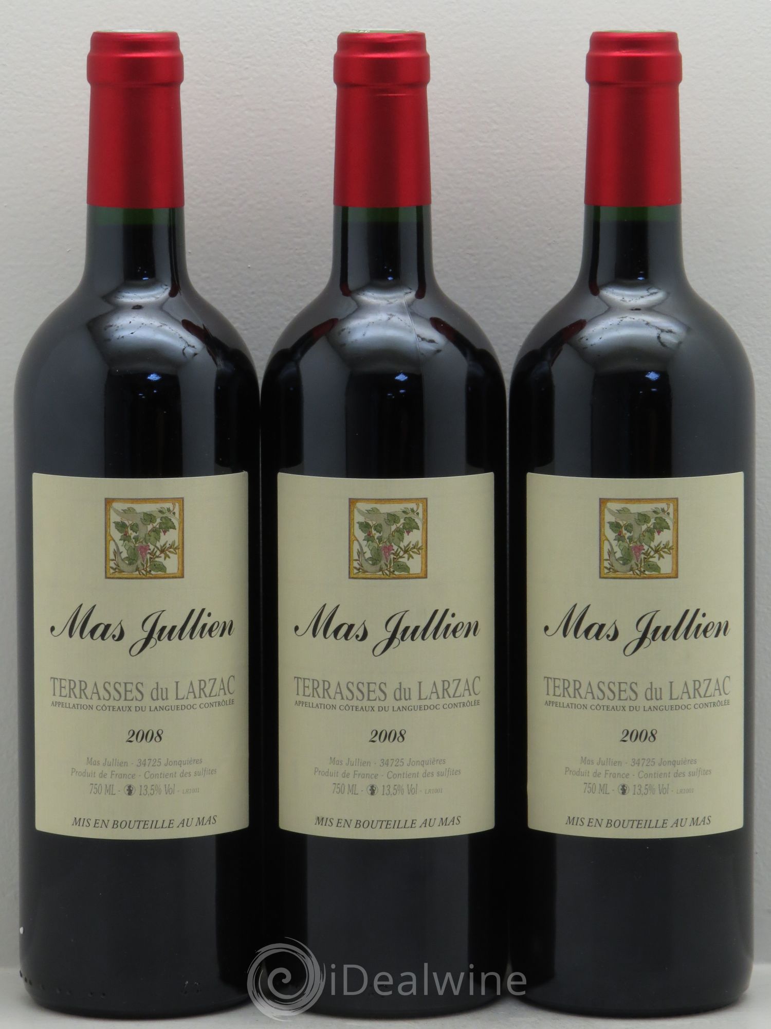 Terrasses du Larzac Mas Jullien Olivier Jullien 2008 - Lot de 3 bouteilles - 0