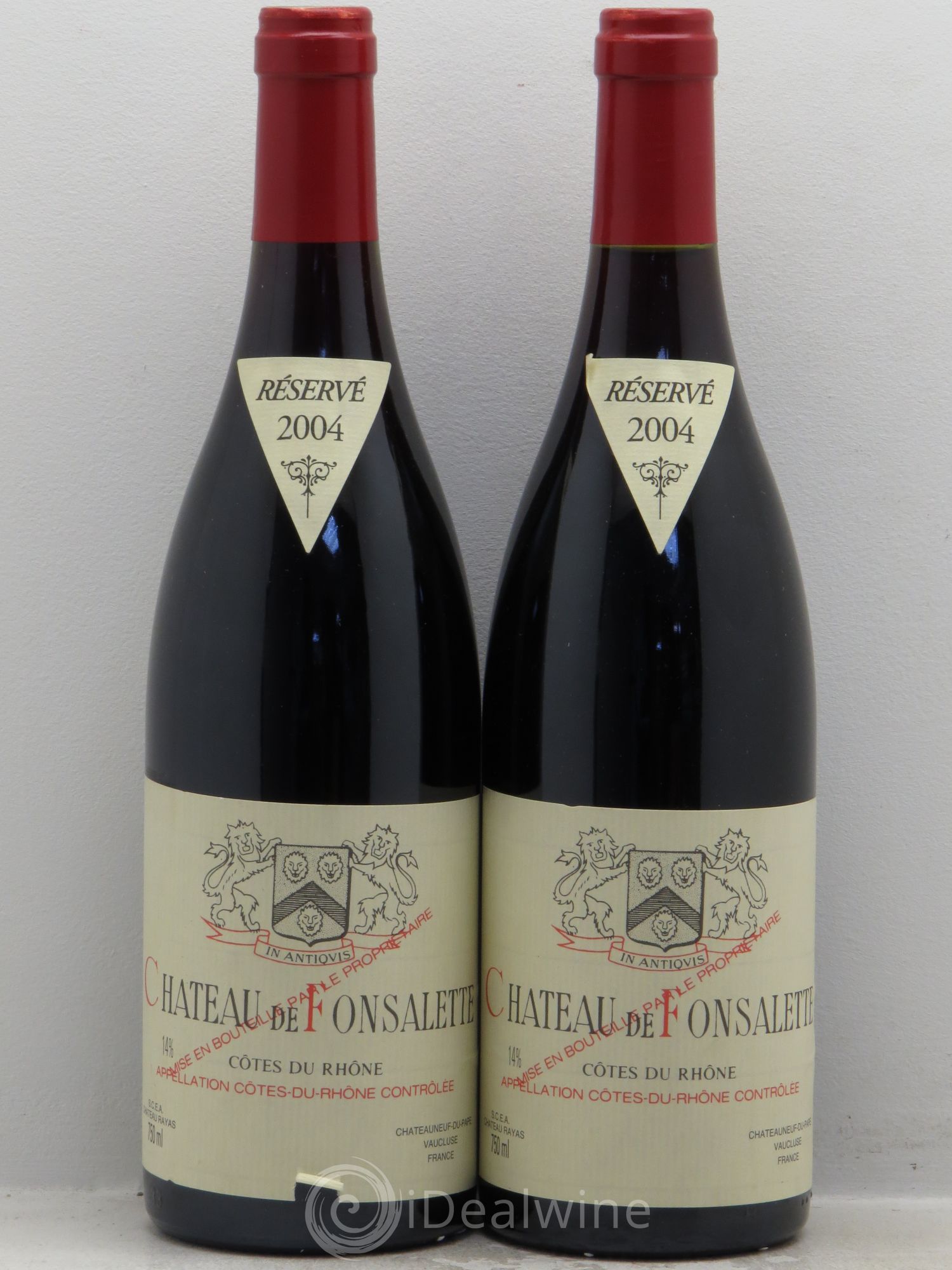 Côtes-du-Rhône Château de Fonsalette Emmanuel Reynaud 2004 - Lot de 2 bouteilles - 0