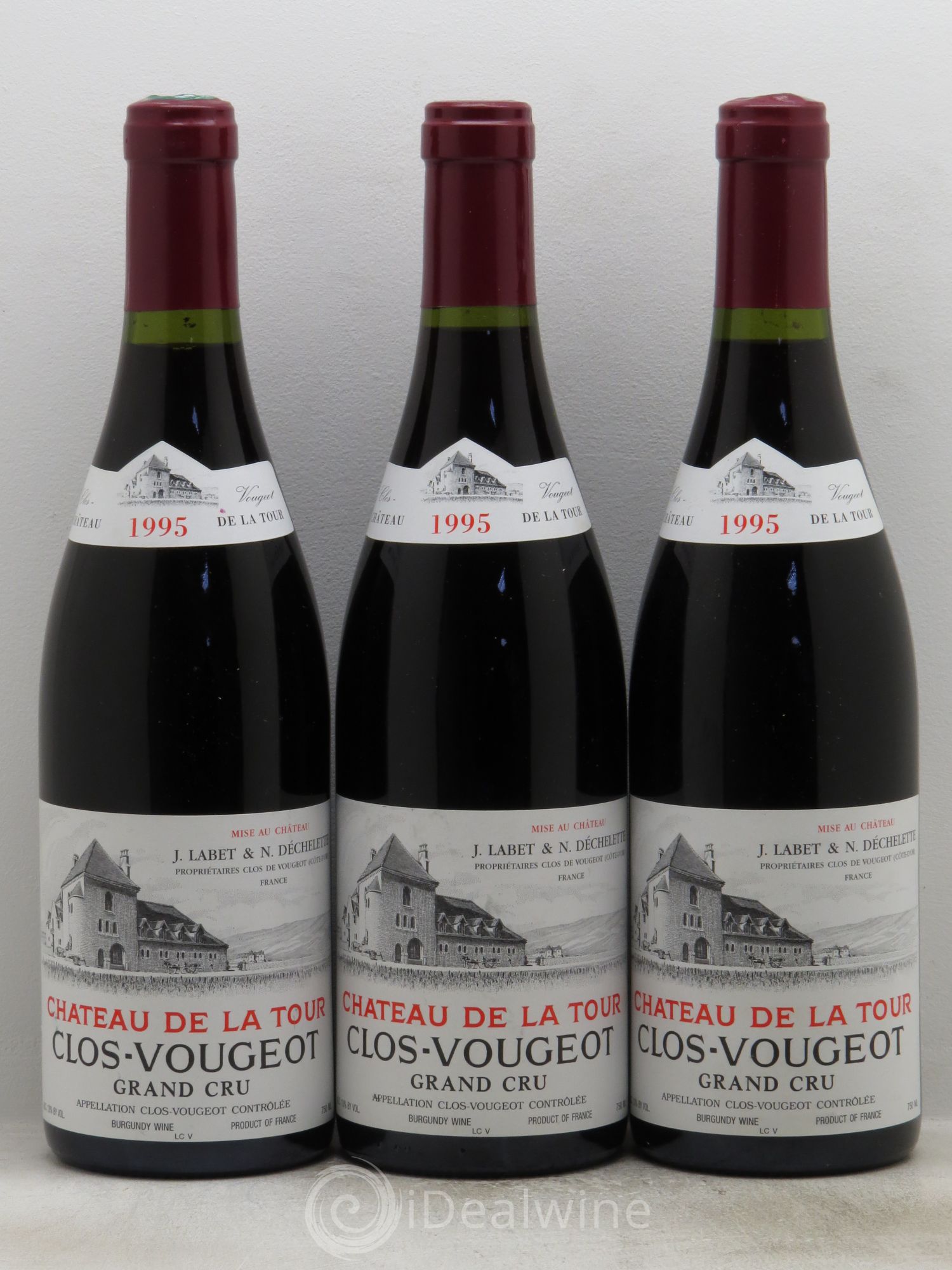 Clos de Vougeot Grand Cru Château de La Tour 1995 - Lot de 3 bouteilles - 0
