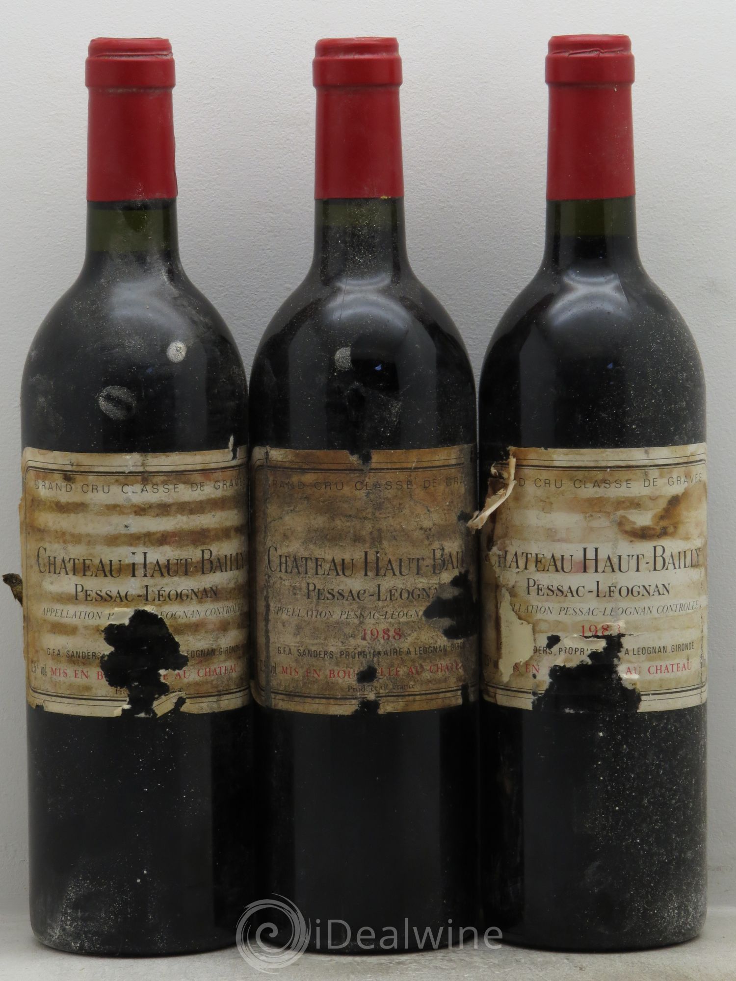 Château Haut-Bailly Cru Classé de Graves 1988 - Lot de 3 bouteilles - 0