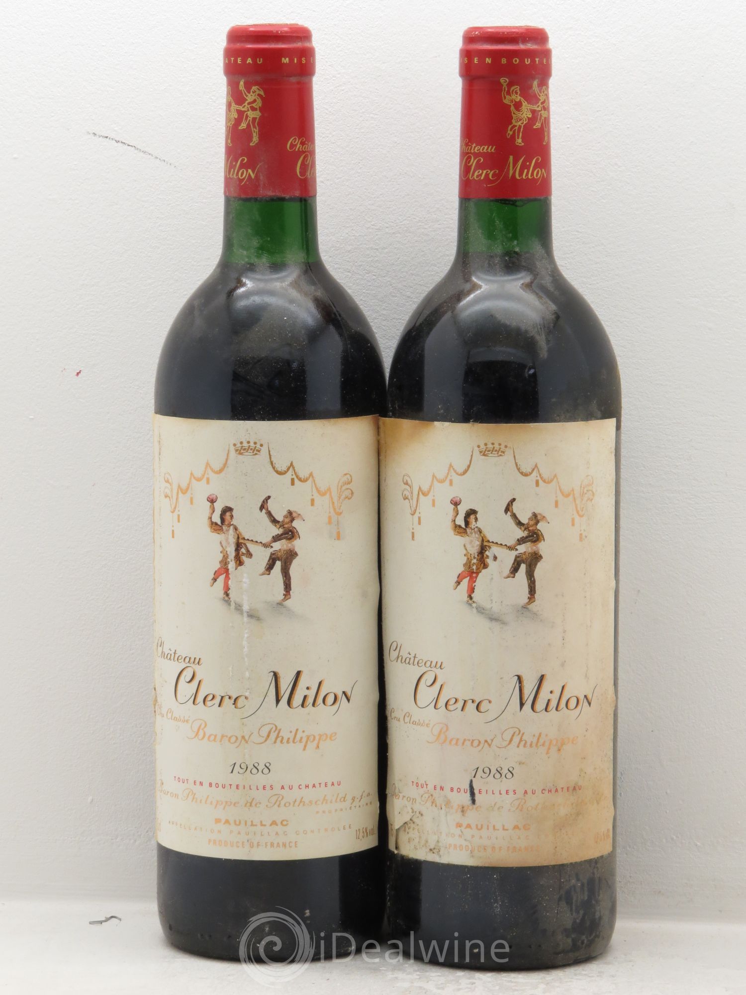 Château Clerc Milon 5ème Grand Cru Classé 1988 - Lot de 2 bouteilles - 0