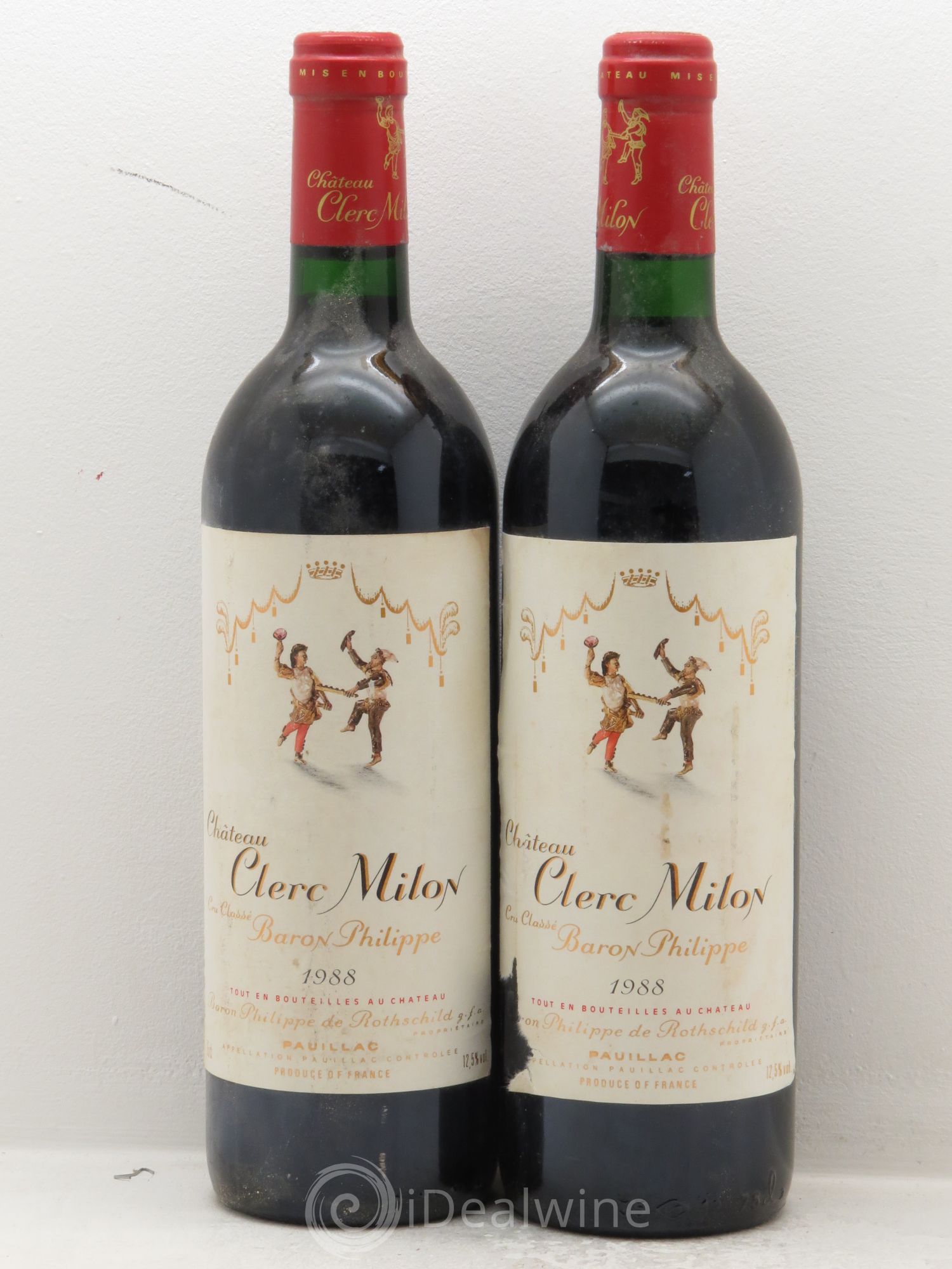 Château Clerc Milon 5ème Grand Cru Classé 1988 - Lot de 2 bouteilles - 0