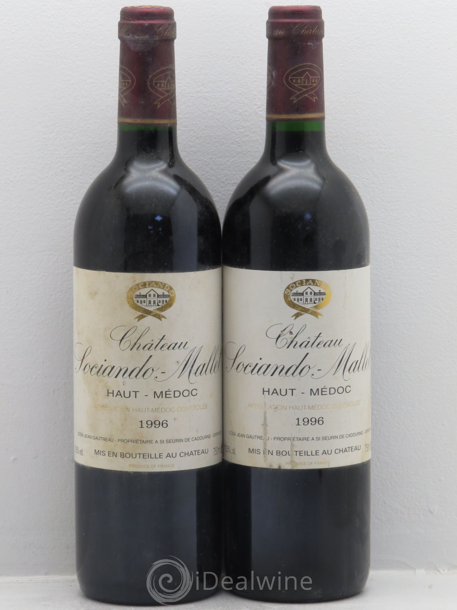Château Sociando Mallet 1996 - Lot de 2 bouteilles - 0