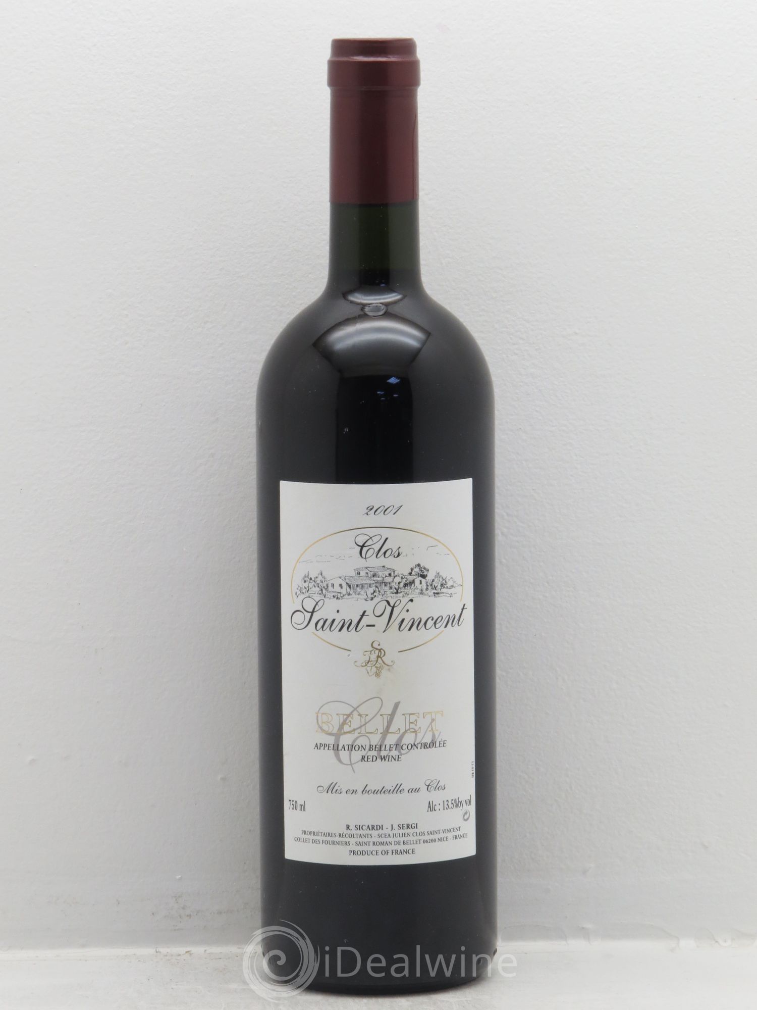 Bellet Clos St Vincent 2001 - Posten von 1 Flasche - 0