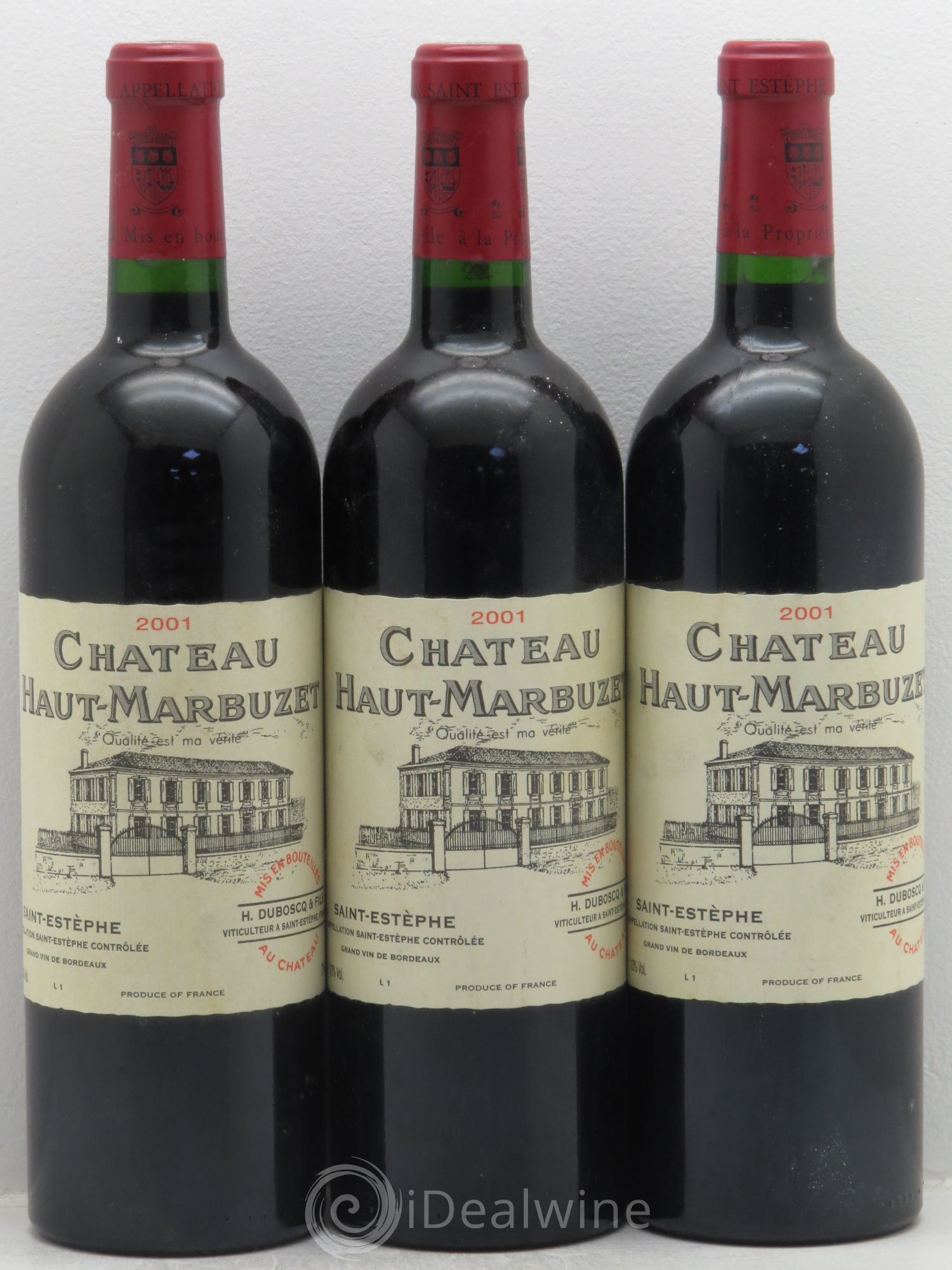 Château Haut Marbuzet 2001 - Lot de 3 bouteilles - 0