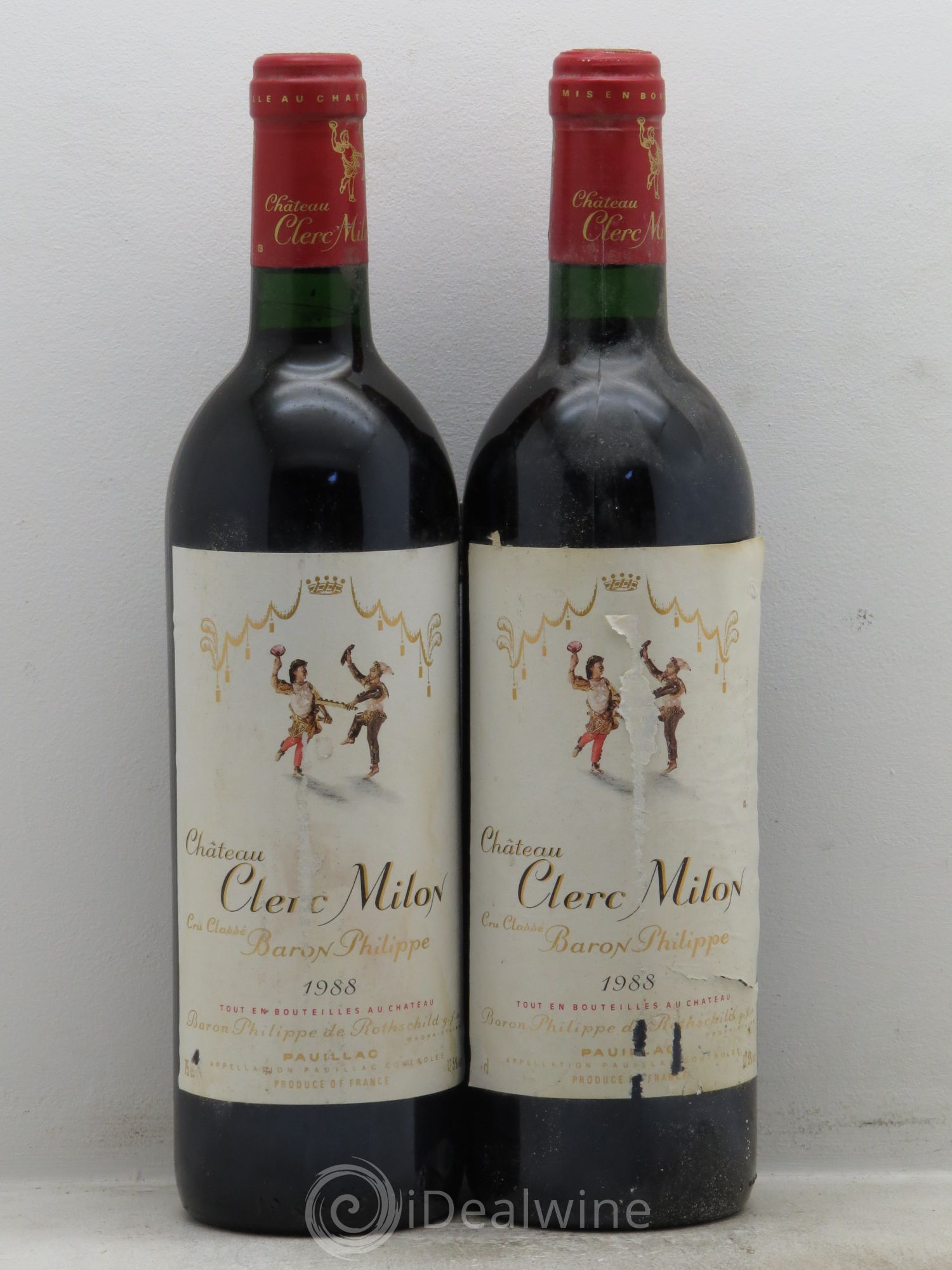 Château Clerc Milon 5ème Grand Cru Classé 1988 - Lot de 2 bouteilles - 0