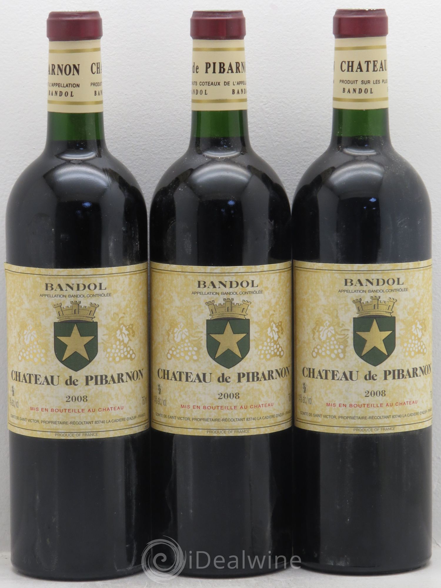 Bandol Château de Pibarnon Comte de Saint-Victor 2008 - Lot de 3 bouteilles - 0