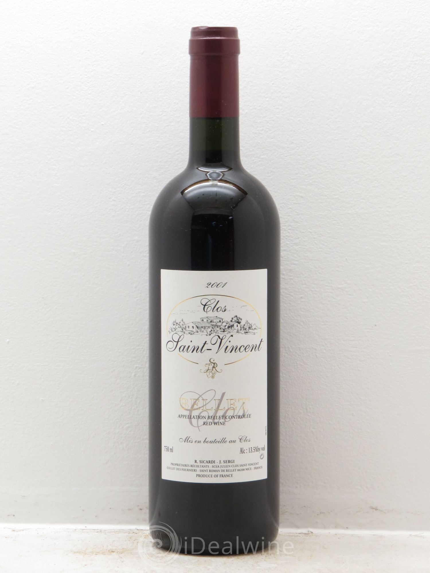 Bellet Clos St Vincent 2001 - Lot de 1 bouteille - 0