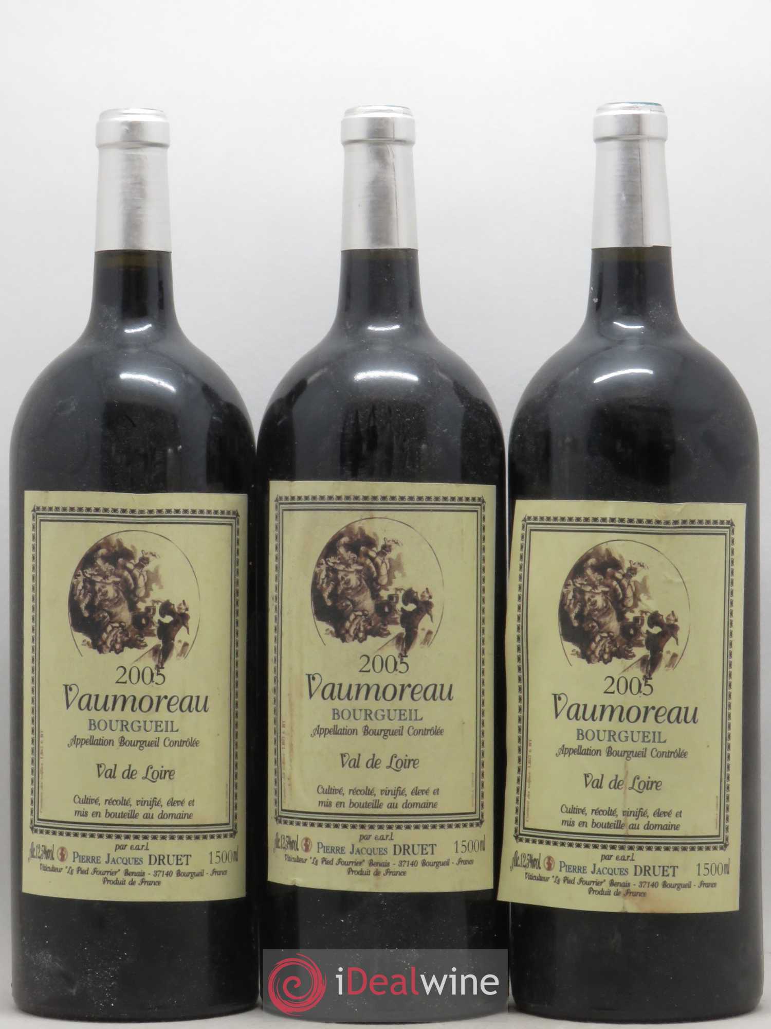 Bourgueil Vaumoreau Pierre Jacques Druet 2005 - Lot de 3 magnums - 0