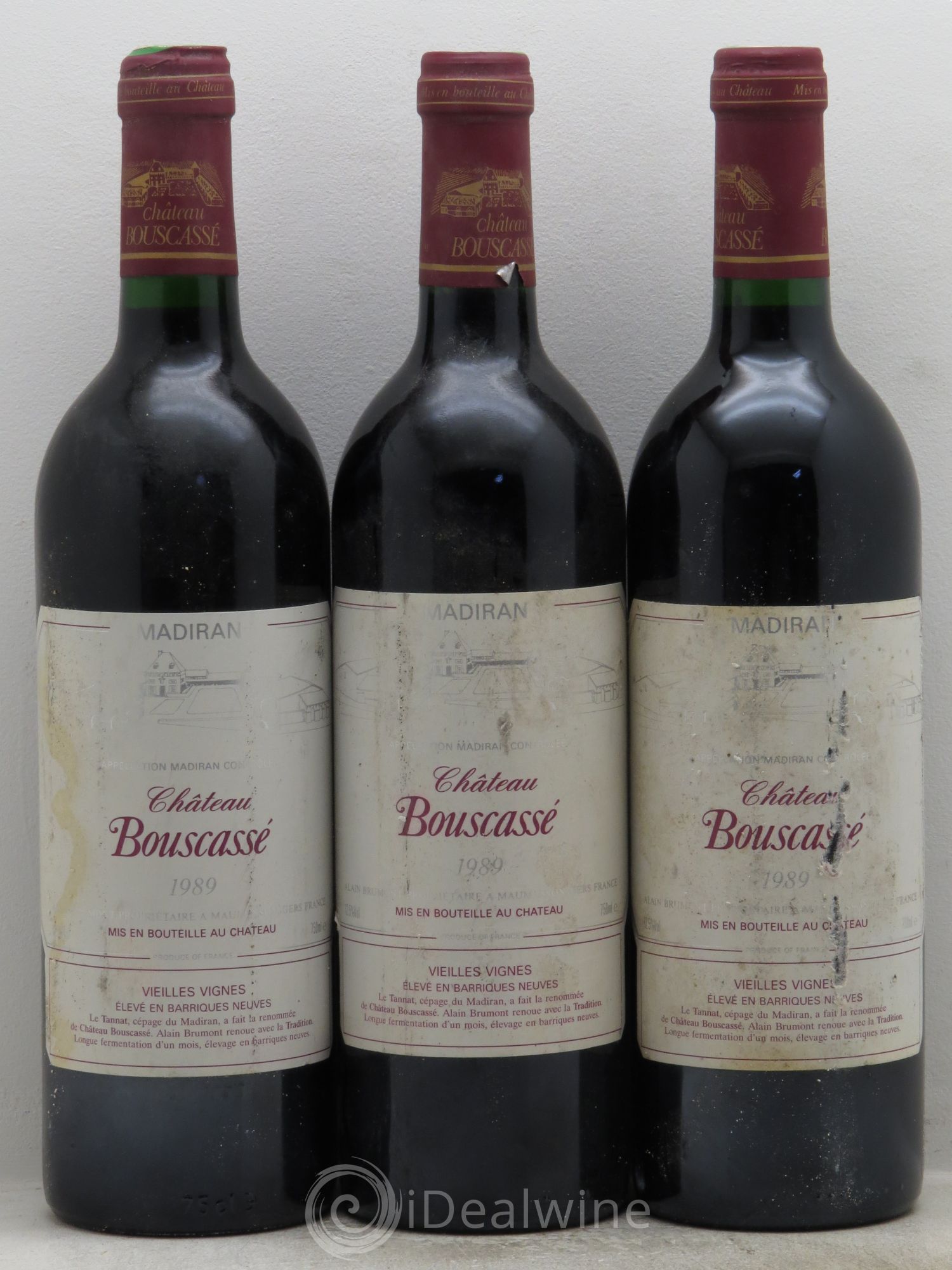 Madiran Vieilles Vignes Château Bouscassé - Alain Brumont 1989 - Lot de 3 bouteilles - 0