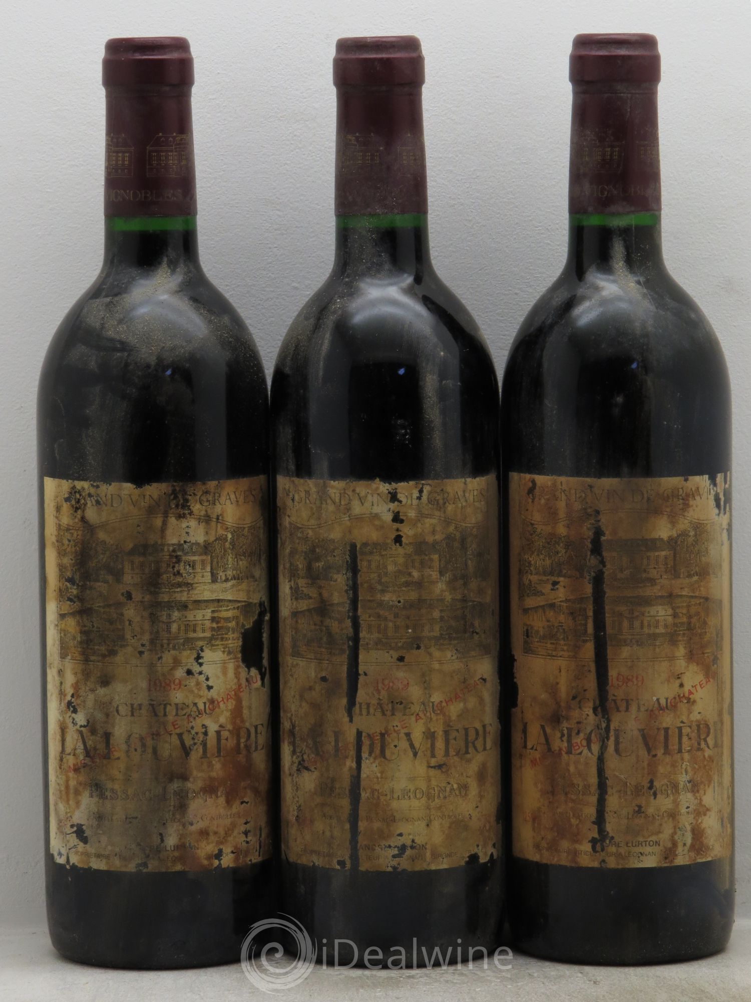 Château la Louvière 1989 - Lot de 3 bouteilles - 0