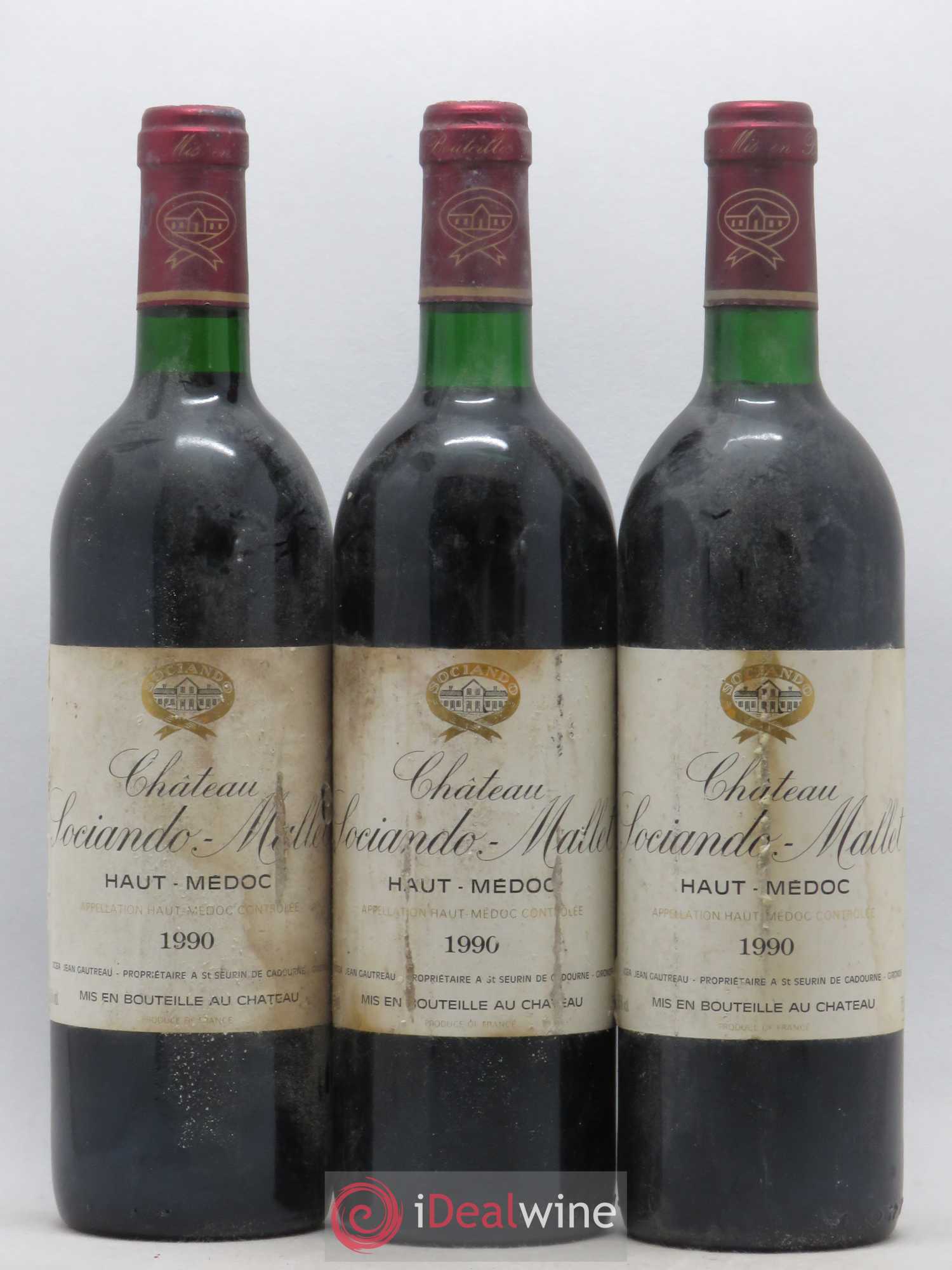 Château Sociando Mallet 1990 - Lot de 6 bouteilles - 2