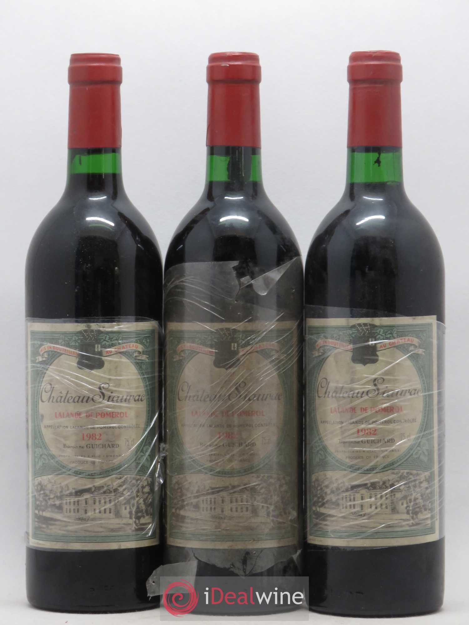 Château Siaurac (sans prix de réserve) 1982 - Lot de 3 bouteilles - 0