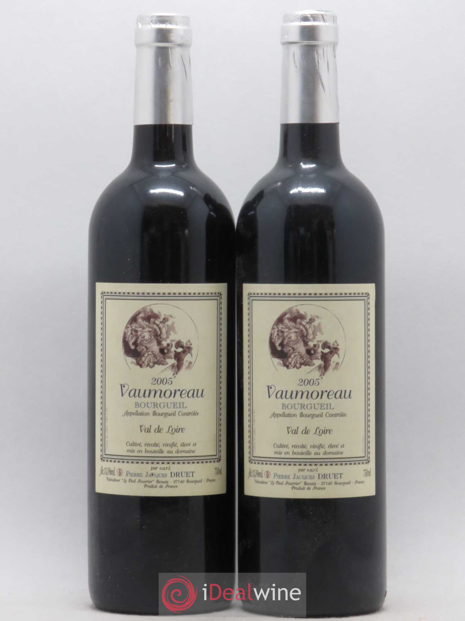 Bourgueil Vaumoreau Pierre Jacques Druet 2005 - Lot de 2 bouteilles - 0