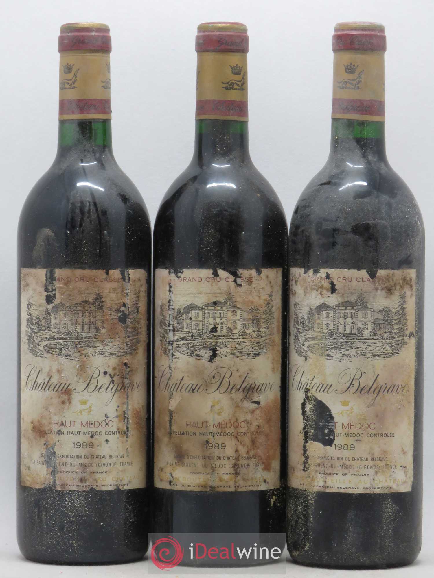 Château Belgrave 5ème Grand Cru Classé 1989 - Lot de 3 bouteilles - 0