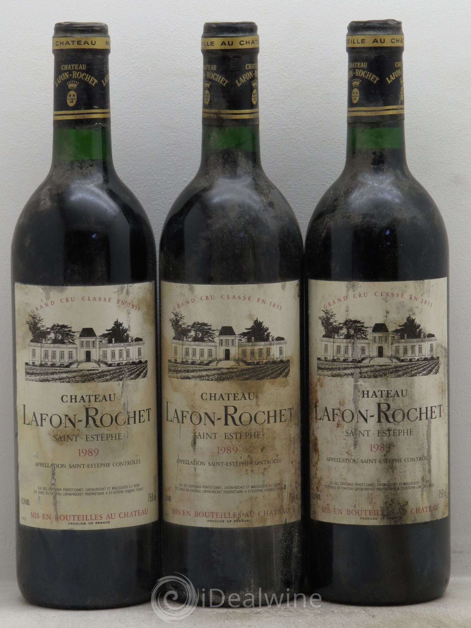Château Lafon Rochet 4ème Grand Cru Classé 1989 - Lot de 3 bouteilles - 0