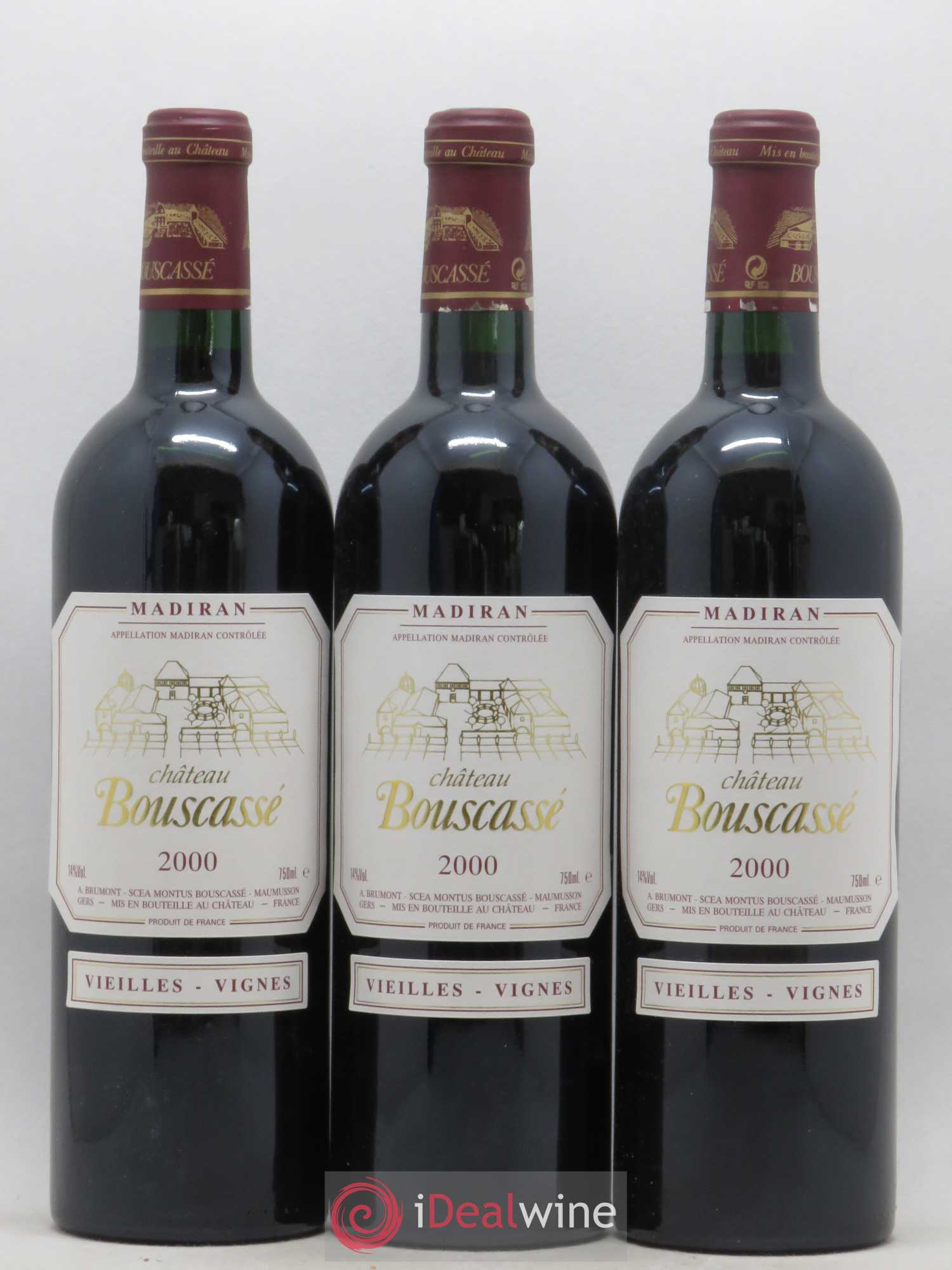 Madiran Vieilles Vignes Château Bouscassé - Alain Brumont 2000 - Lot de 12 bouteilles - 1