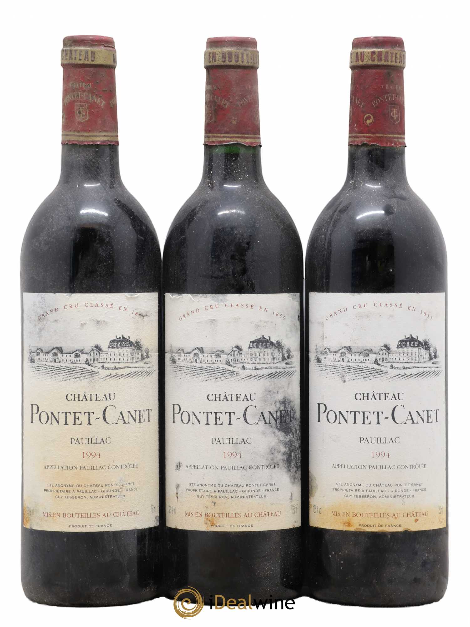 Château Pontet Canet 5ème Grand Cru Classé 1994 - Lot de 3 bouteilles - 0