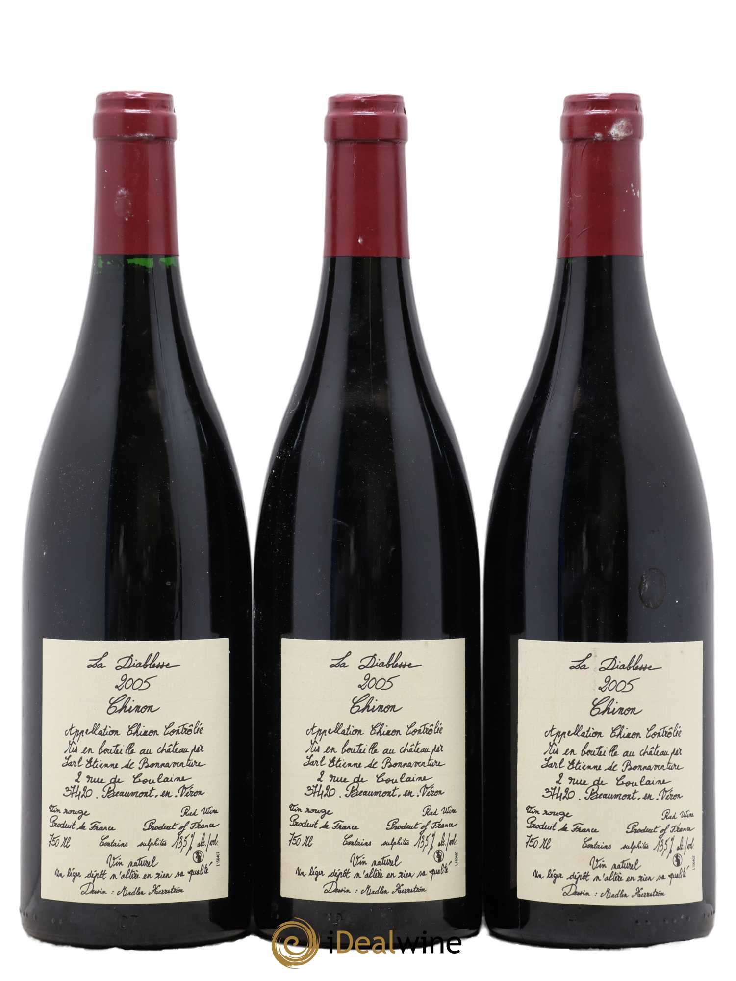 Chinon Château De Coulaine La Diablesse Bonnaventure 2005 - Posten von 3 Flaschen - 1