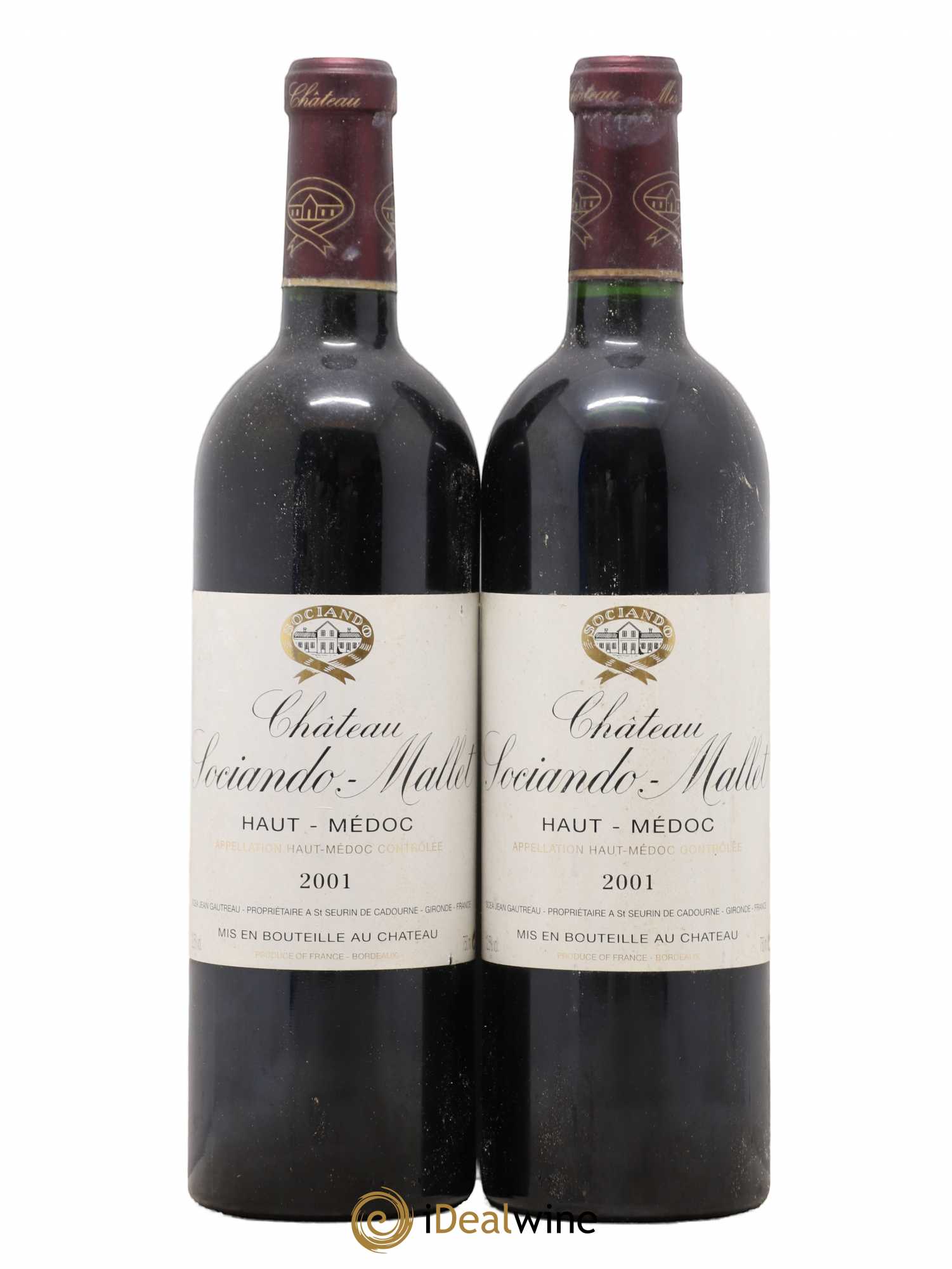 Château Sociando Mallet 2001 - Lot de 2 bouteilles - 0