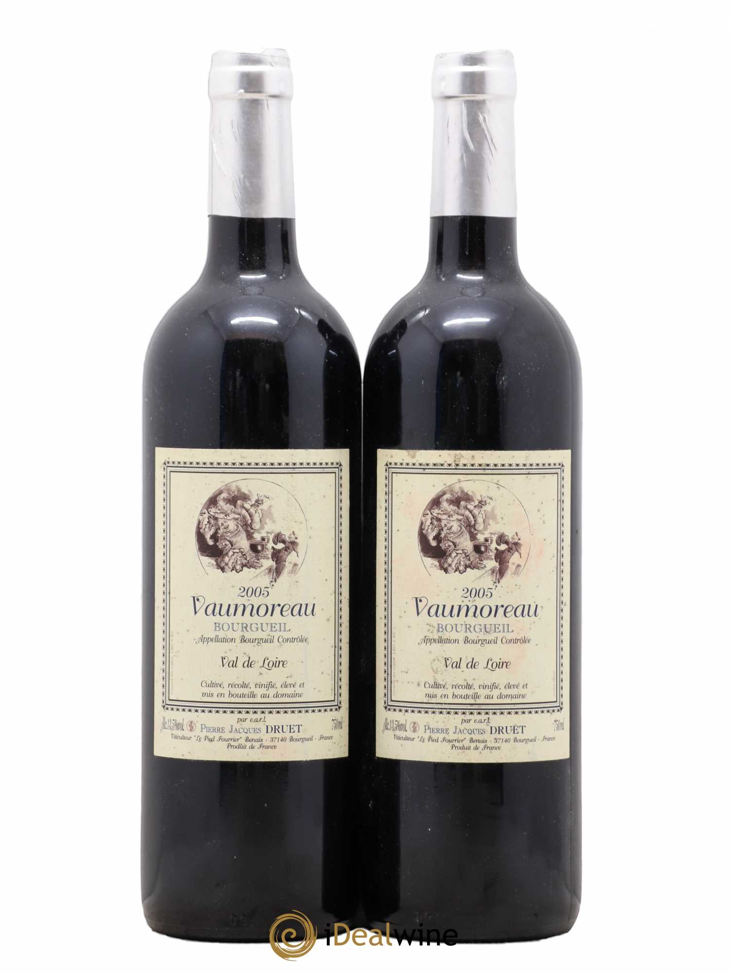 Bourgueil Vaumoreau Pierre Jacques Druet 2005 - Lot de 2 bouteilles - 0